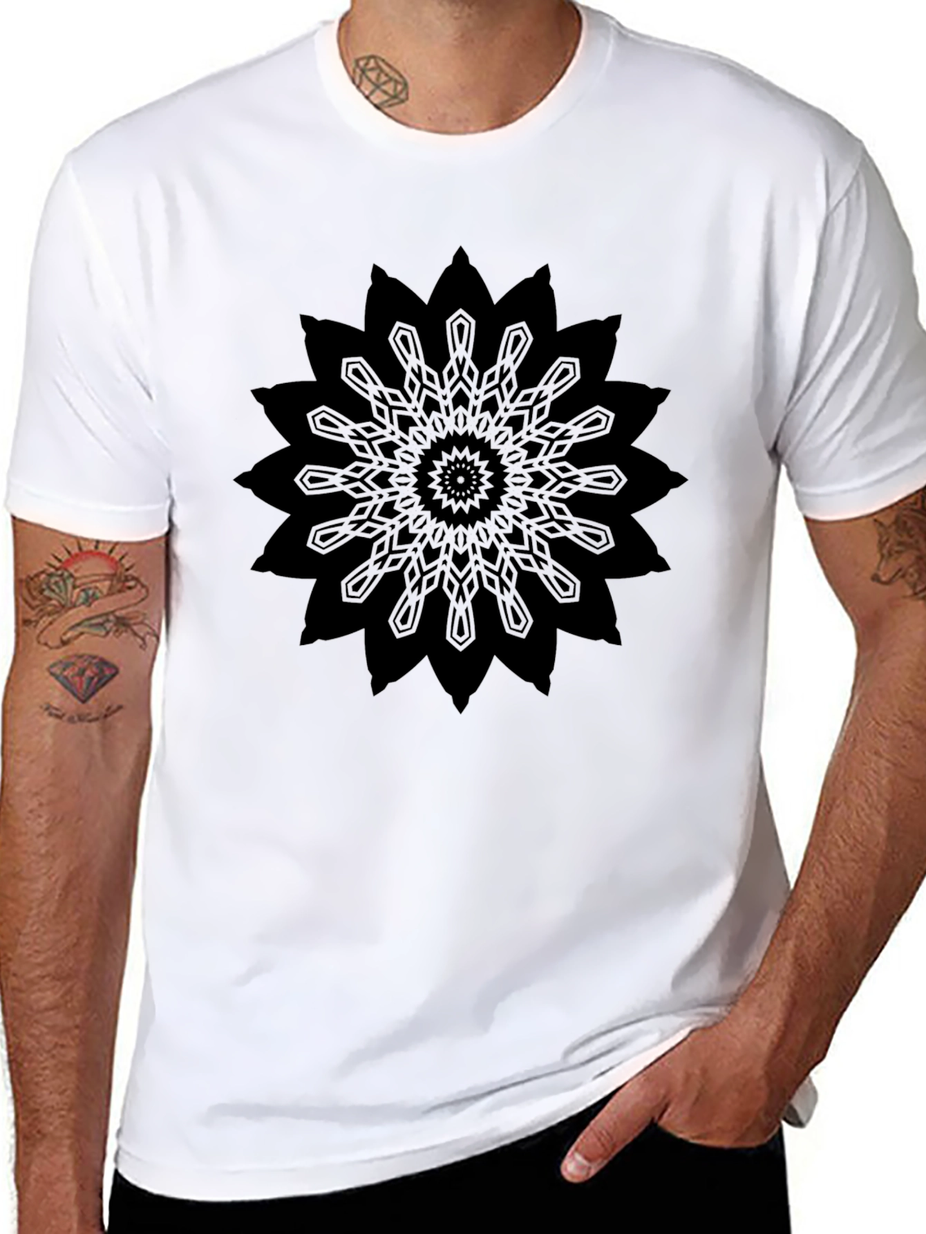 Black Mandala Graphic T-Shirt - Unisex