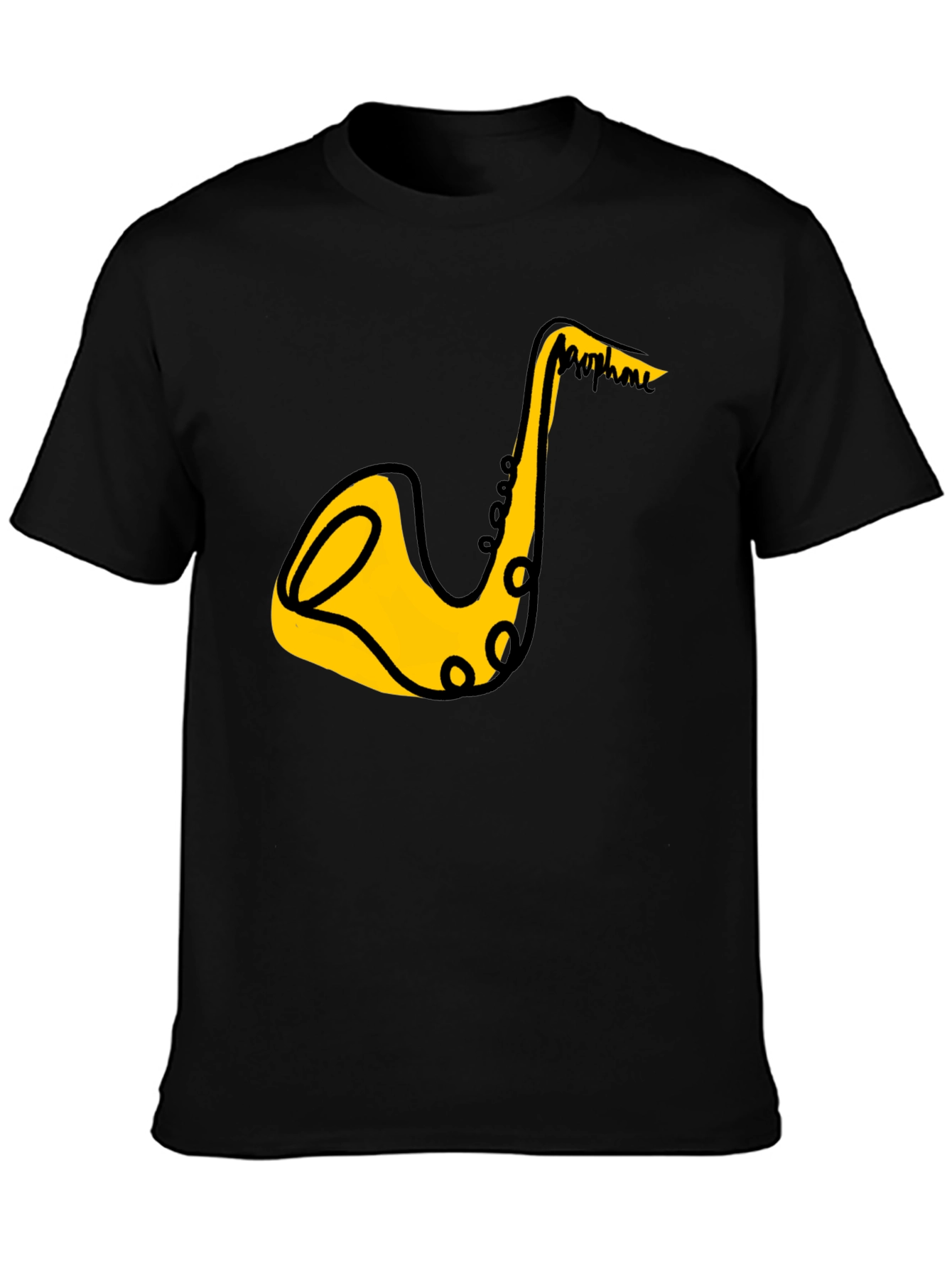 Saxophone Graphic Black T-Shirt