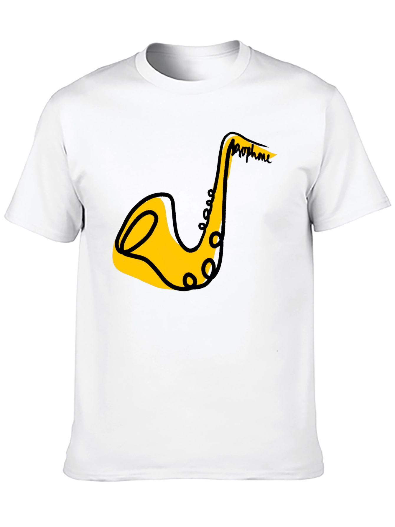 Saxophone Graphic Black T-Shirt