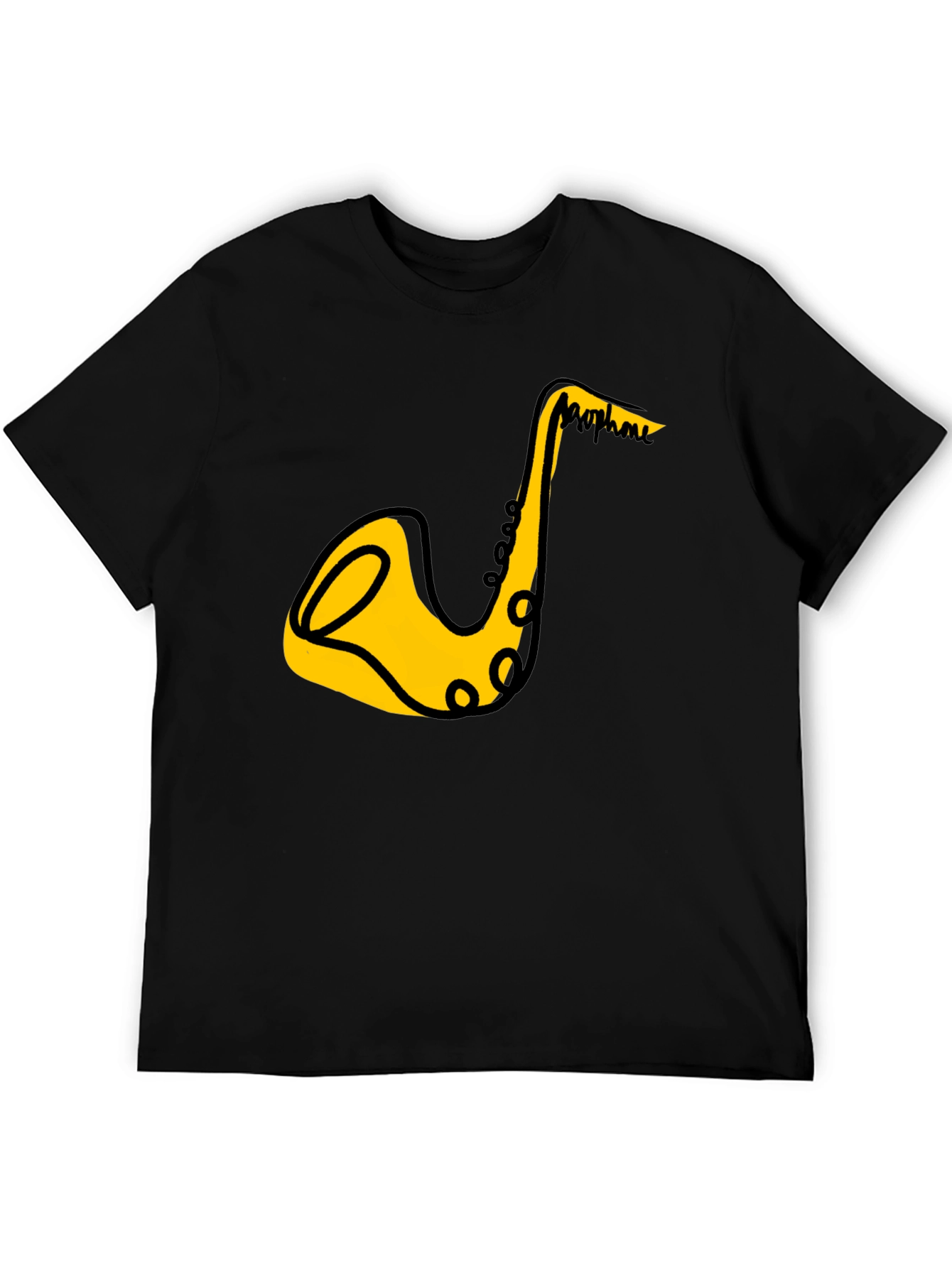 Saxophone Graphic Black T-Shirt
