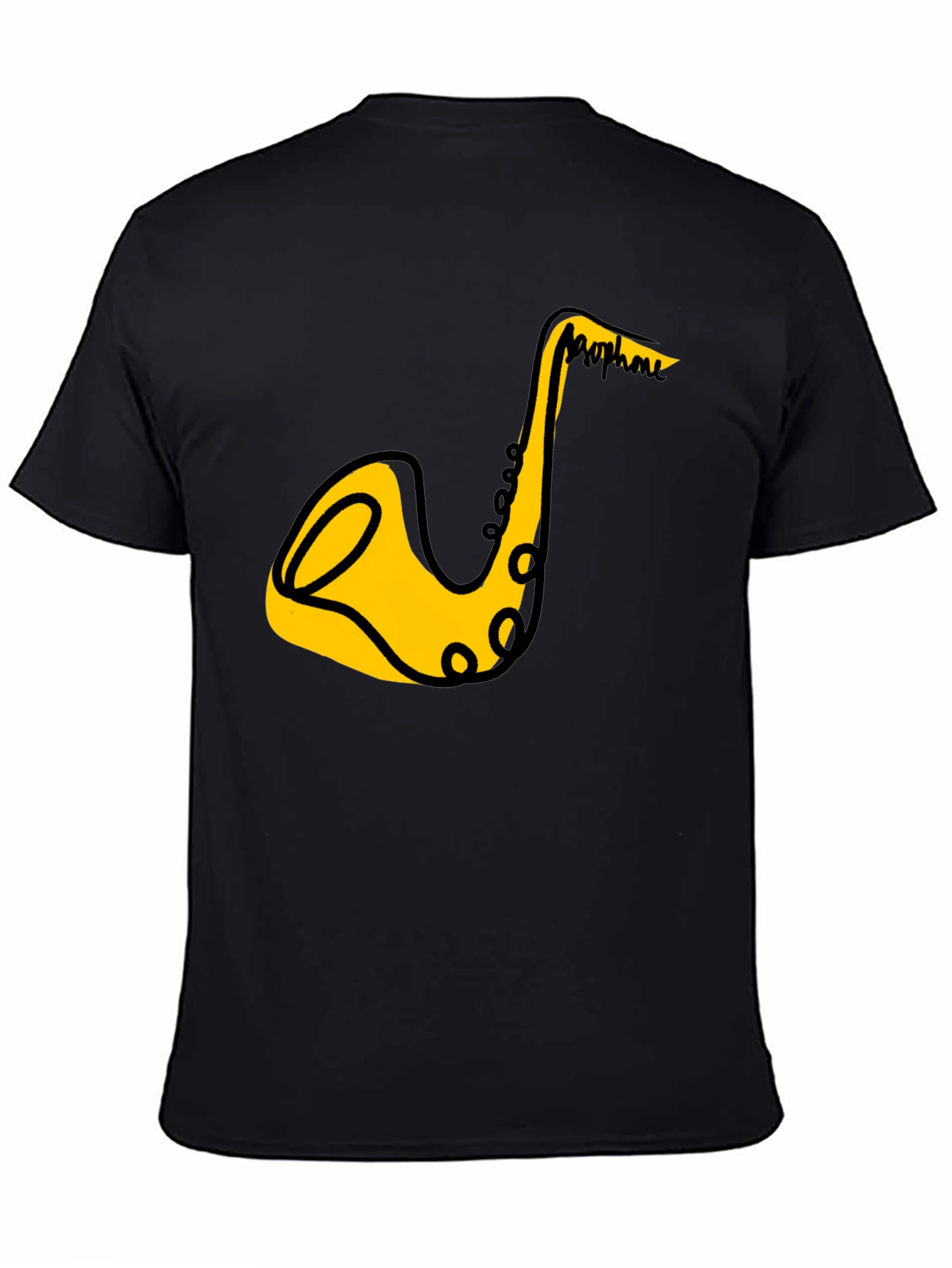 Saxophone Graphic Black T-Shirt