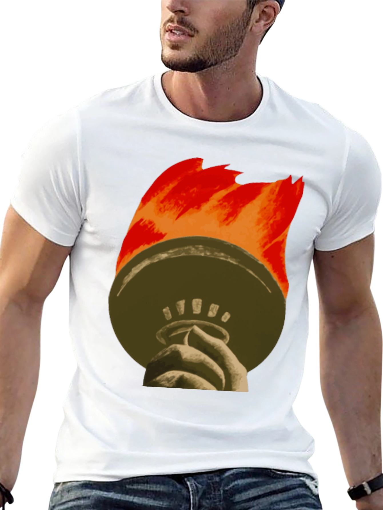 Liberty Torch Graphic Tee - Black Cotton