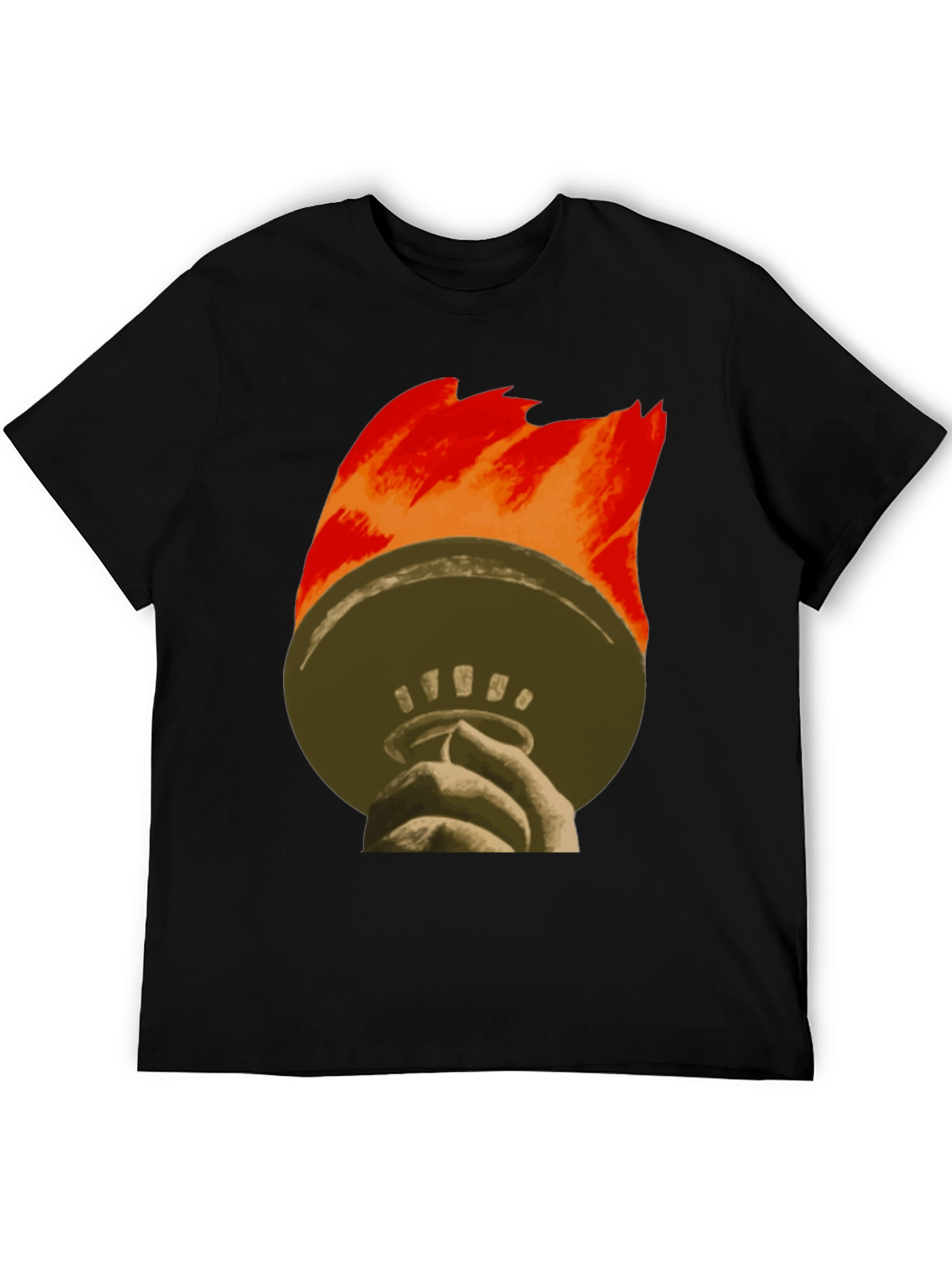 Liberty Torch Graphic Tee - Black Cotton