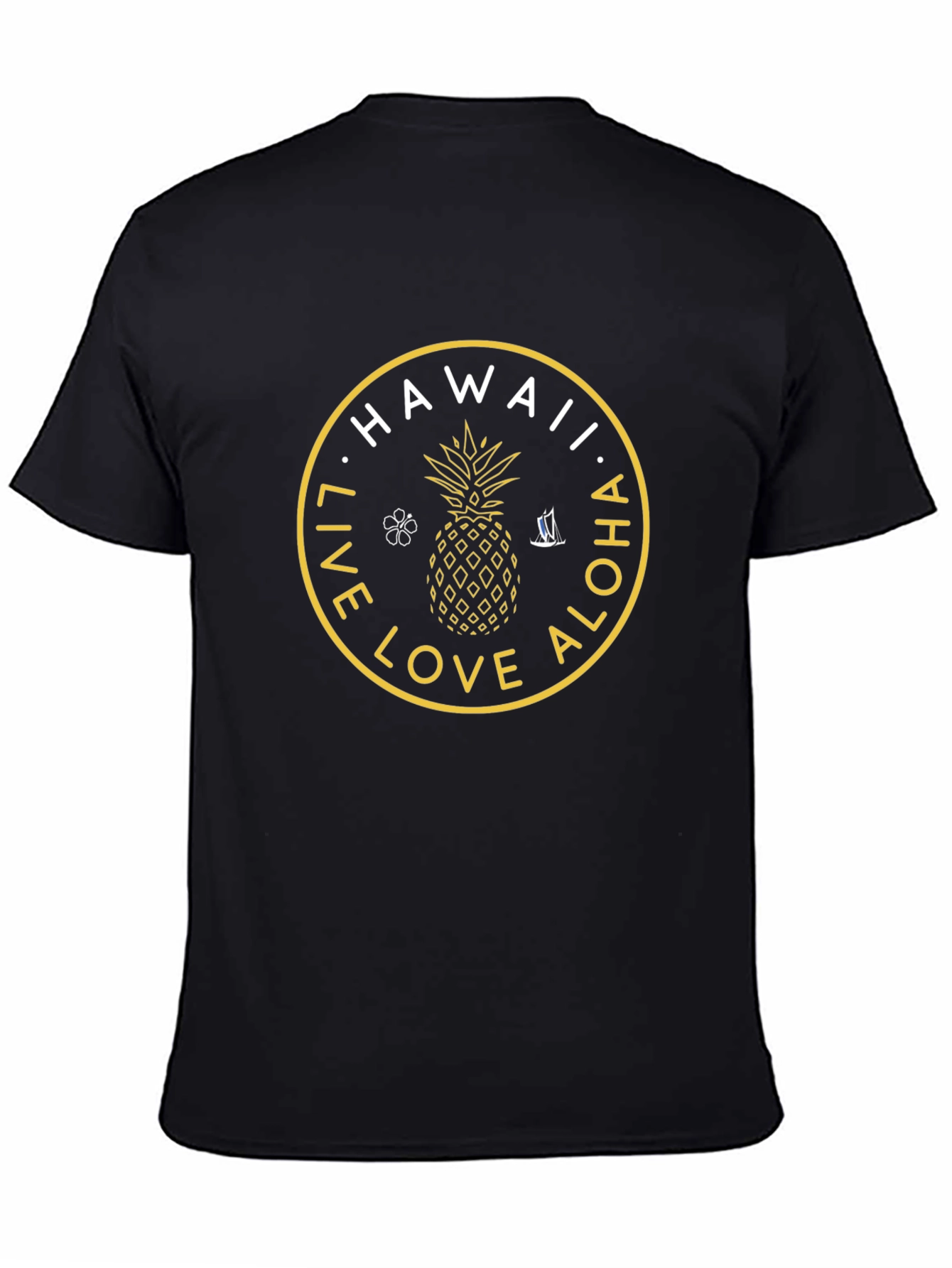 Hawaii Live Love Aloha Black Graphic T-Shirt