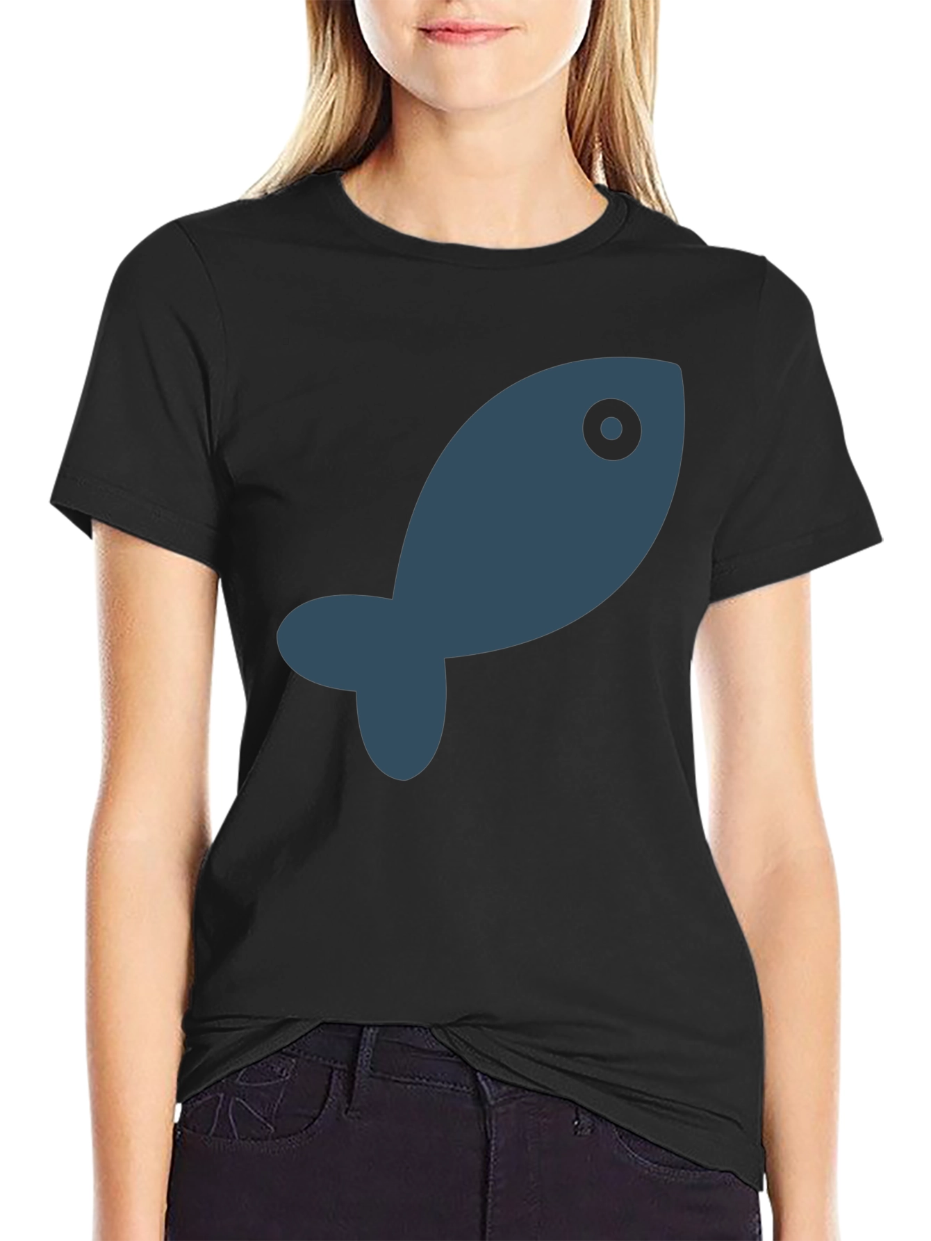 Cool Fish Graphic Black T-Shirt
