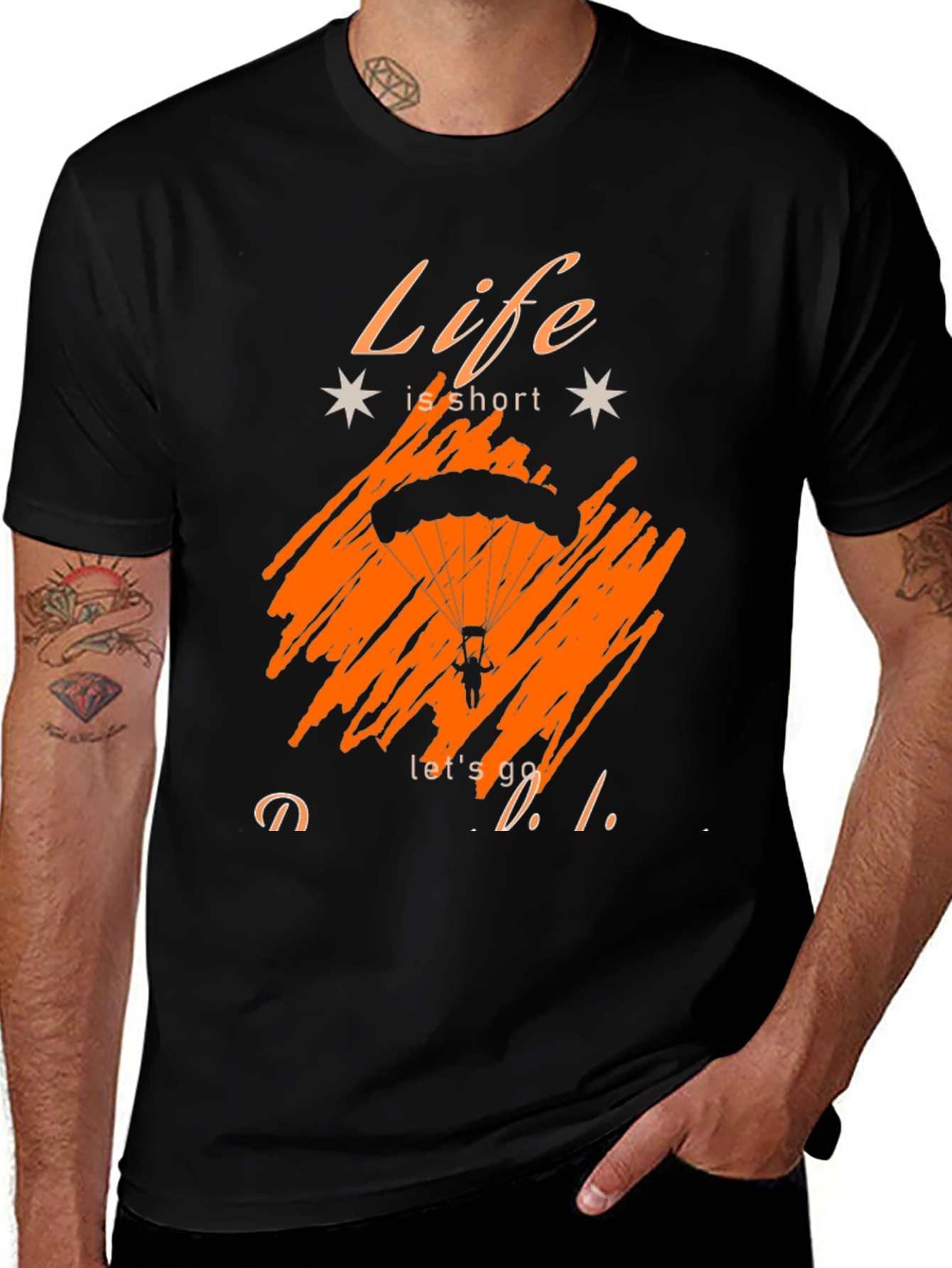 Life Is Short Parachute Graphic Tee