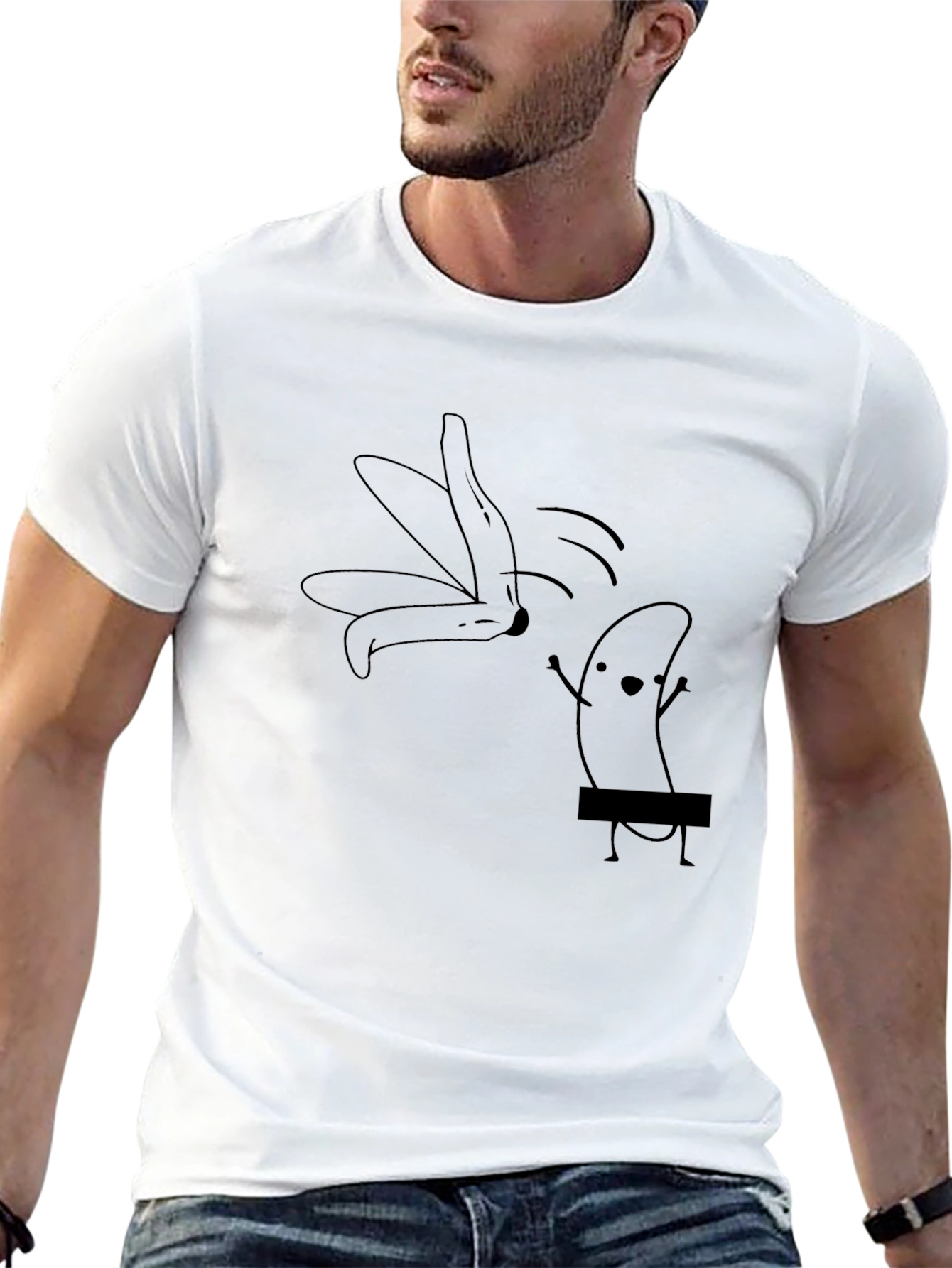 Funny Banana Stripping Graphic T-Shirt - Unisex