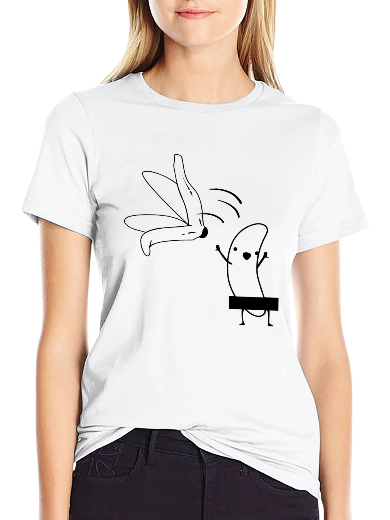 Funny Banana Stripping Graphic T-Shirt - Unisex