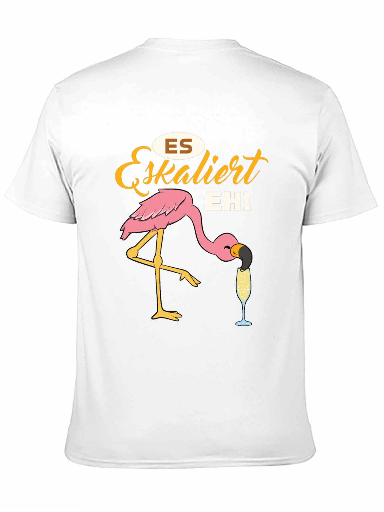 Funny Flamingo Drinking Champagne T-Shirt