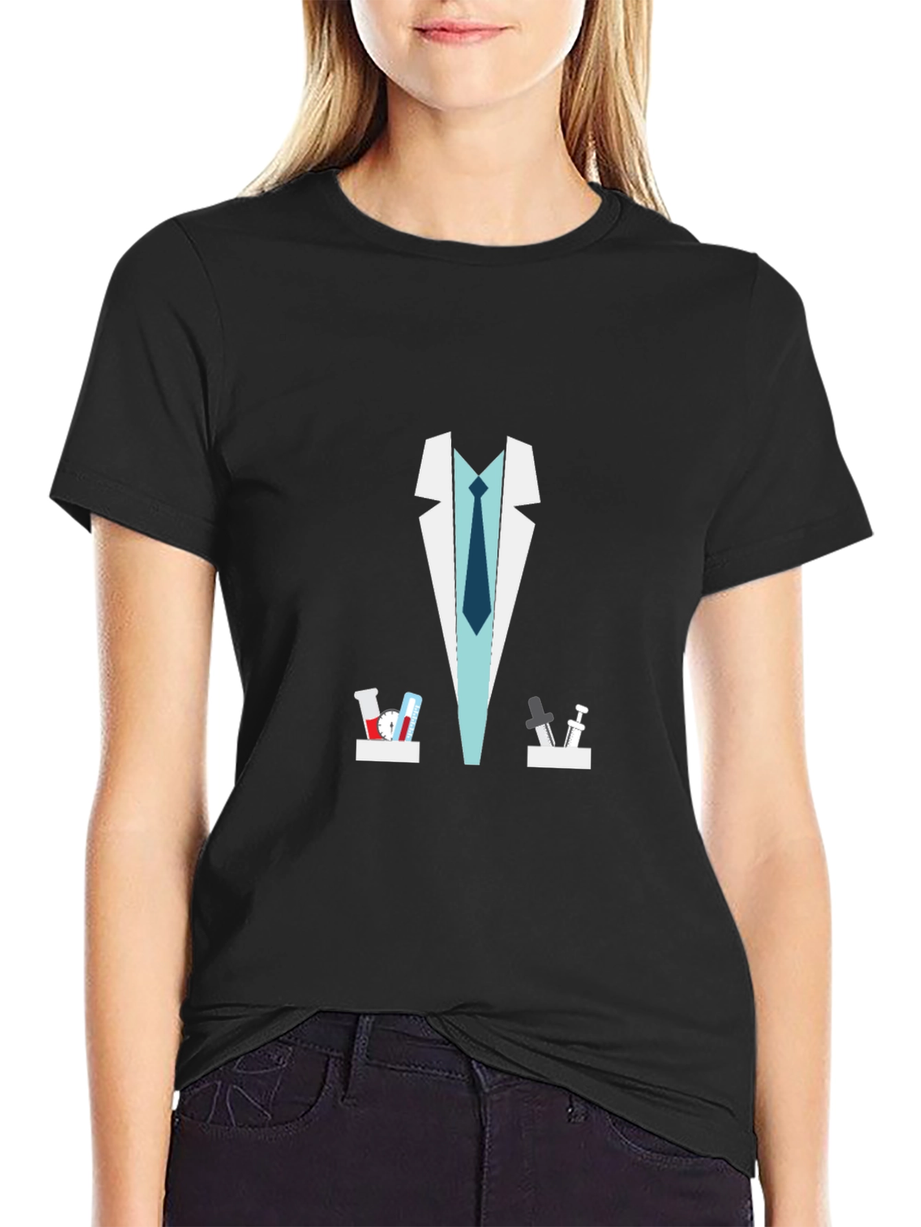 Scientist Lab Coat Graphic Novelty T-Shirt