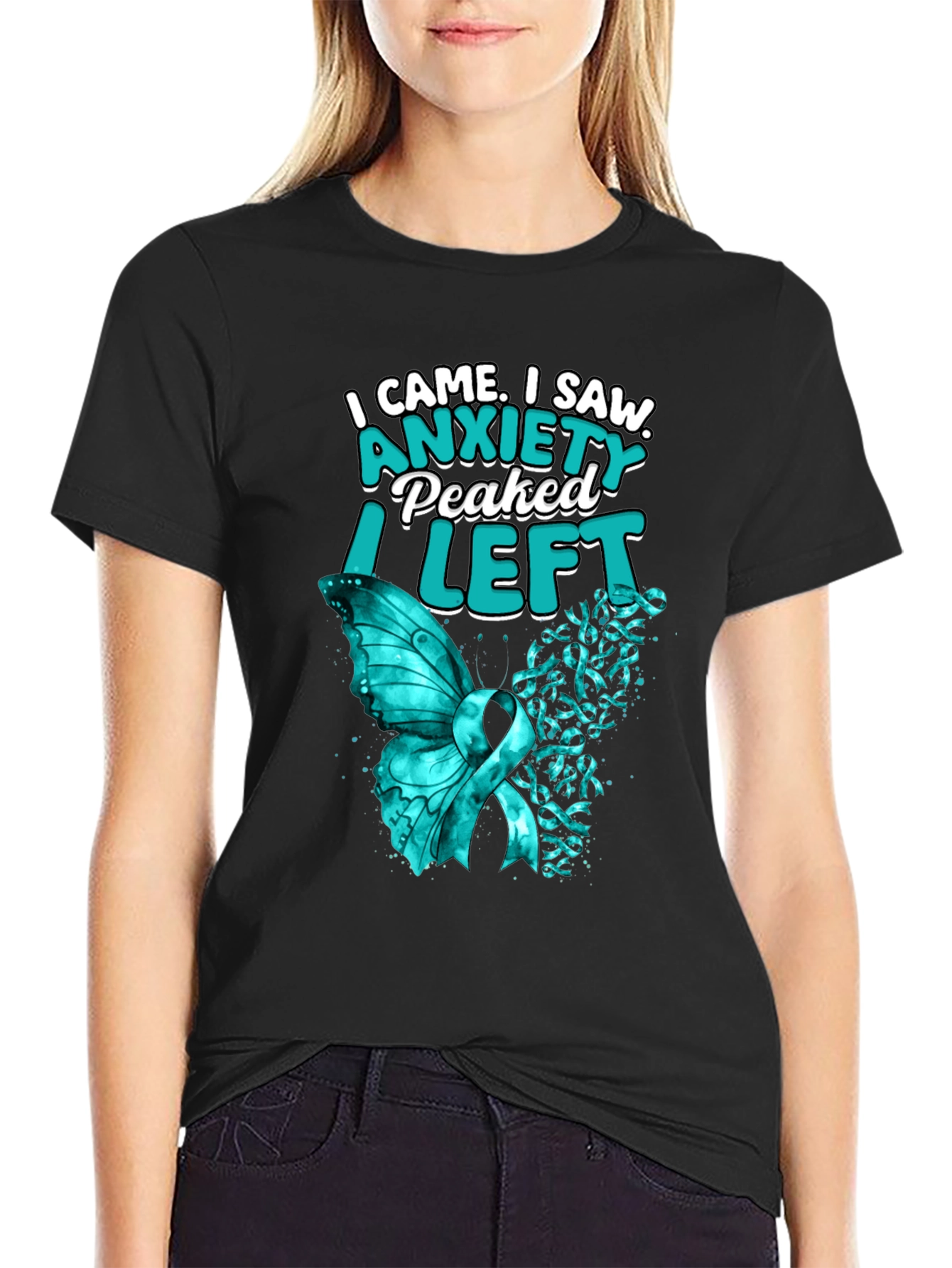Anxiety Peaked T-Shirt - Trendy Graphic Tee