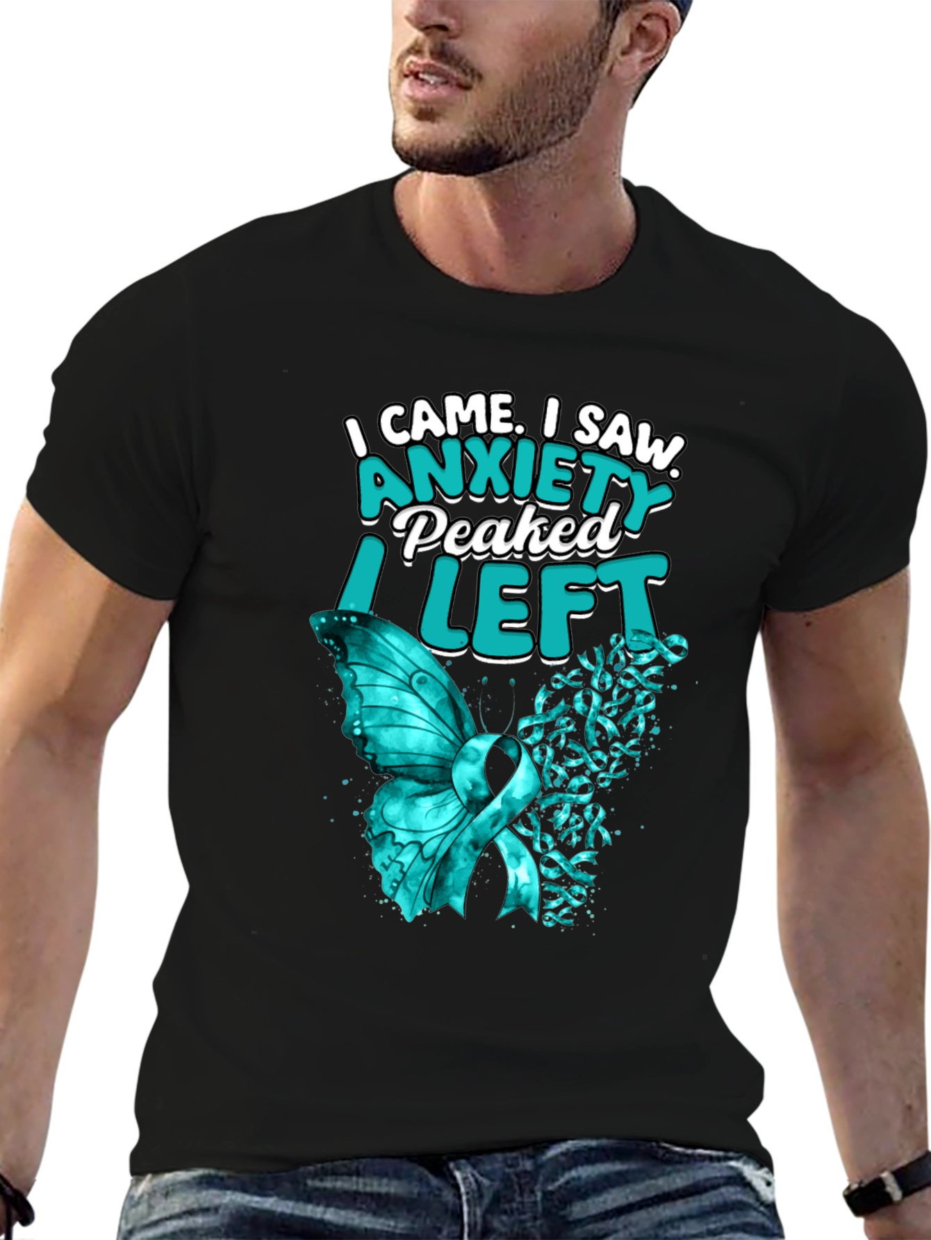 Anxiety Peaked T-Shirt - Trendy Graphic Tee
