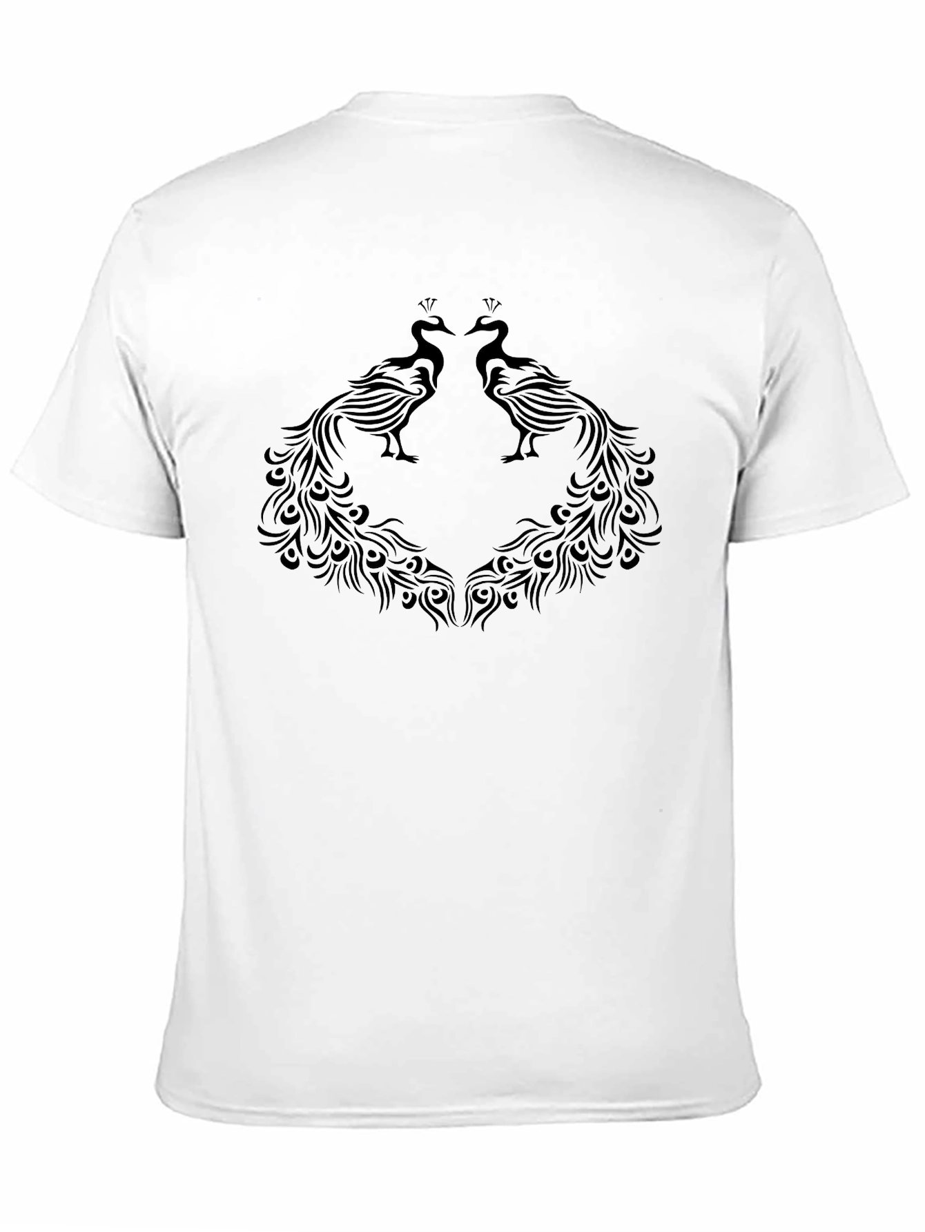 Elegant Black Peacock Graphic Tee