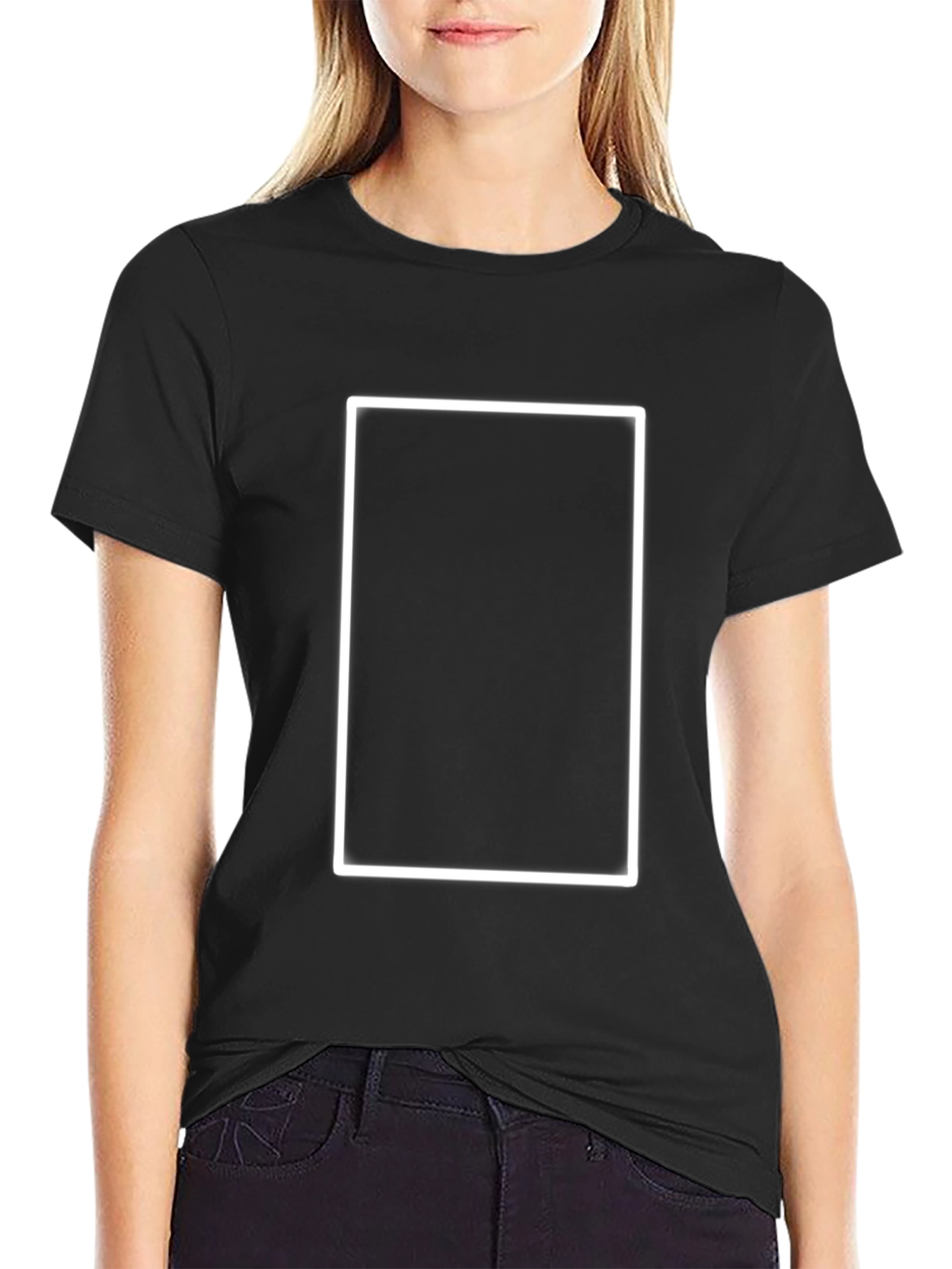Plain Black Short Sleeve Crewneck T-Shirt