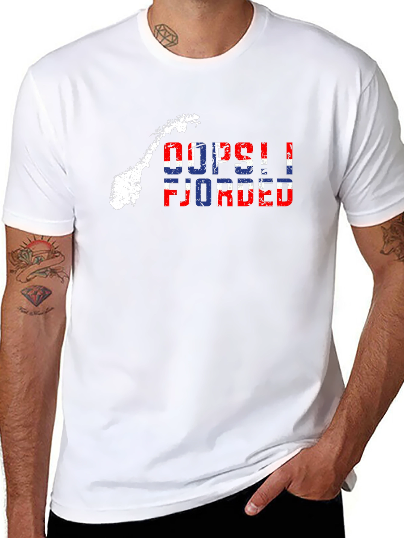 Oops! Fjorded T-Shirt - Norway Map Tee