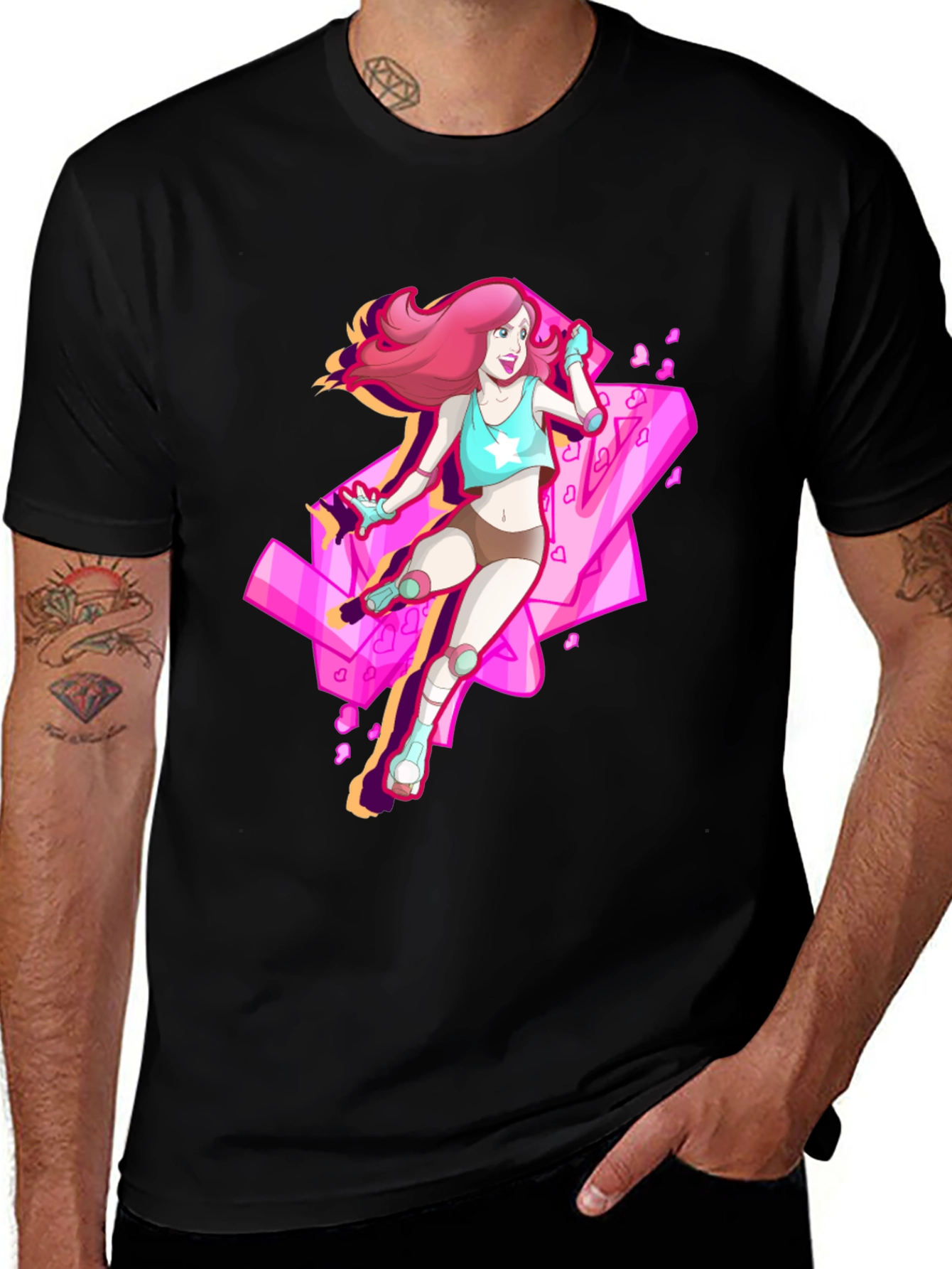 Retro Anime Roller Skate Graphic Tee
