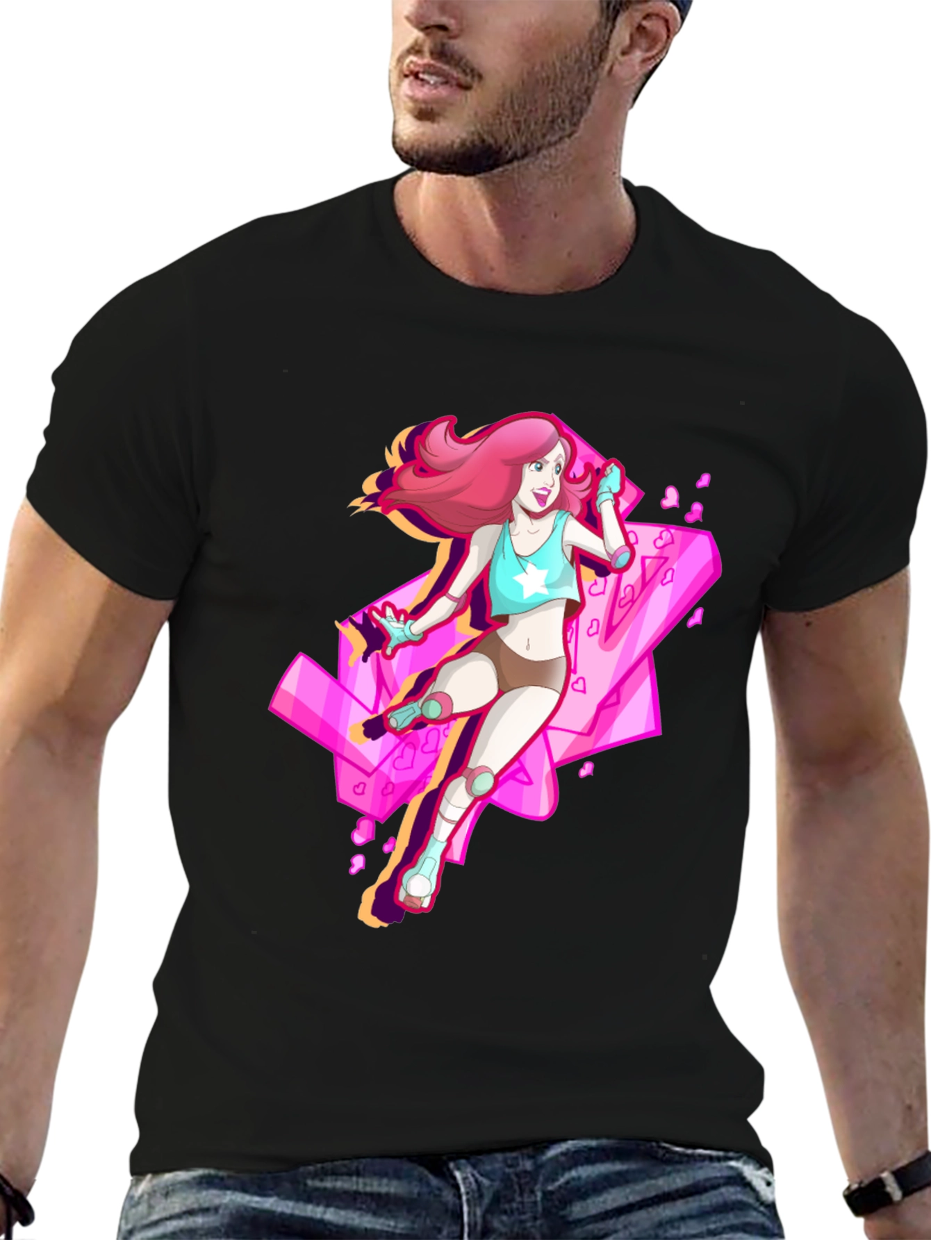 Retro Anime Roller Skate Graphic Tee