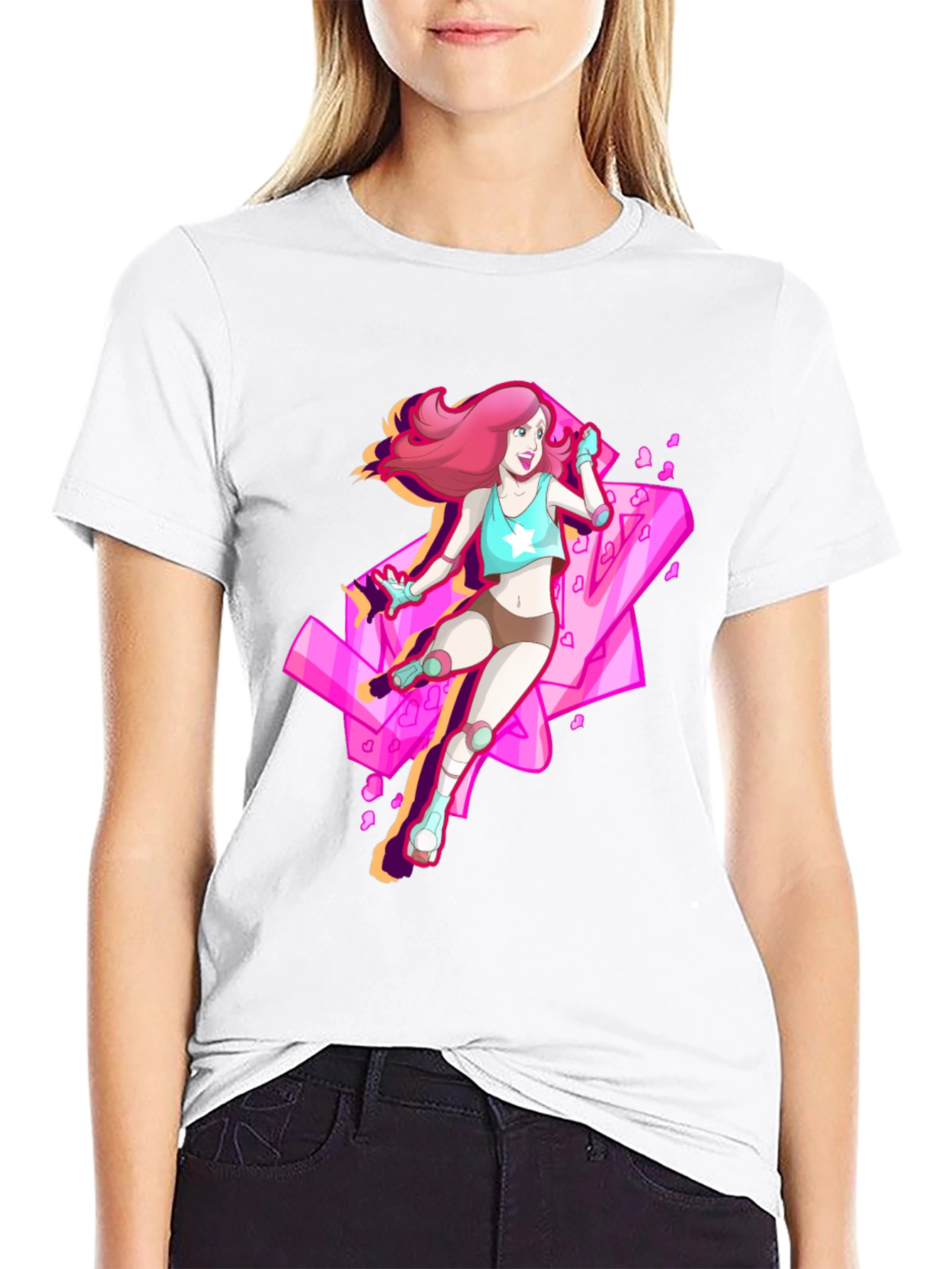 Retro Anime Roller Skate Graphic Tee