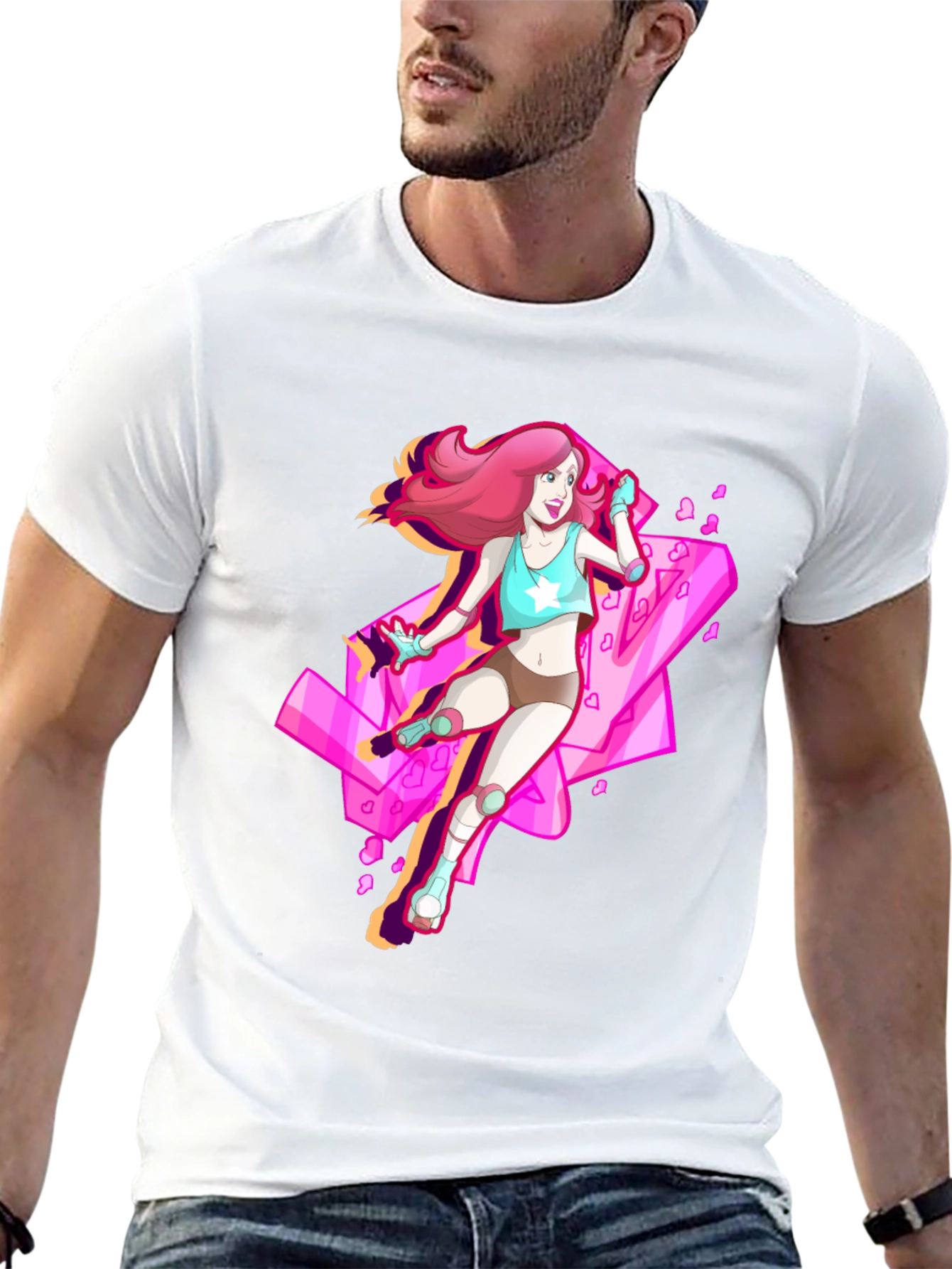 Retro Anime Roller Skate Graphic Tee