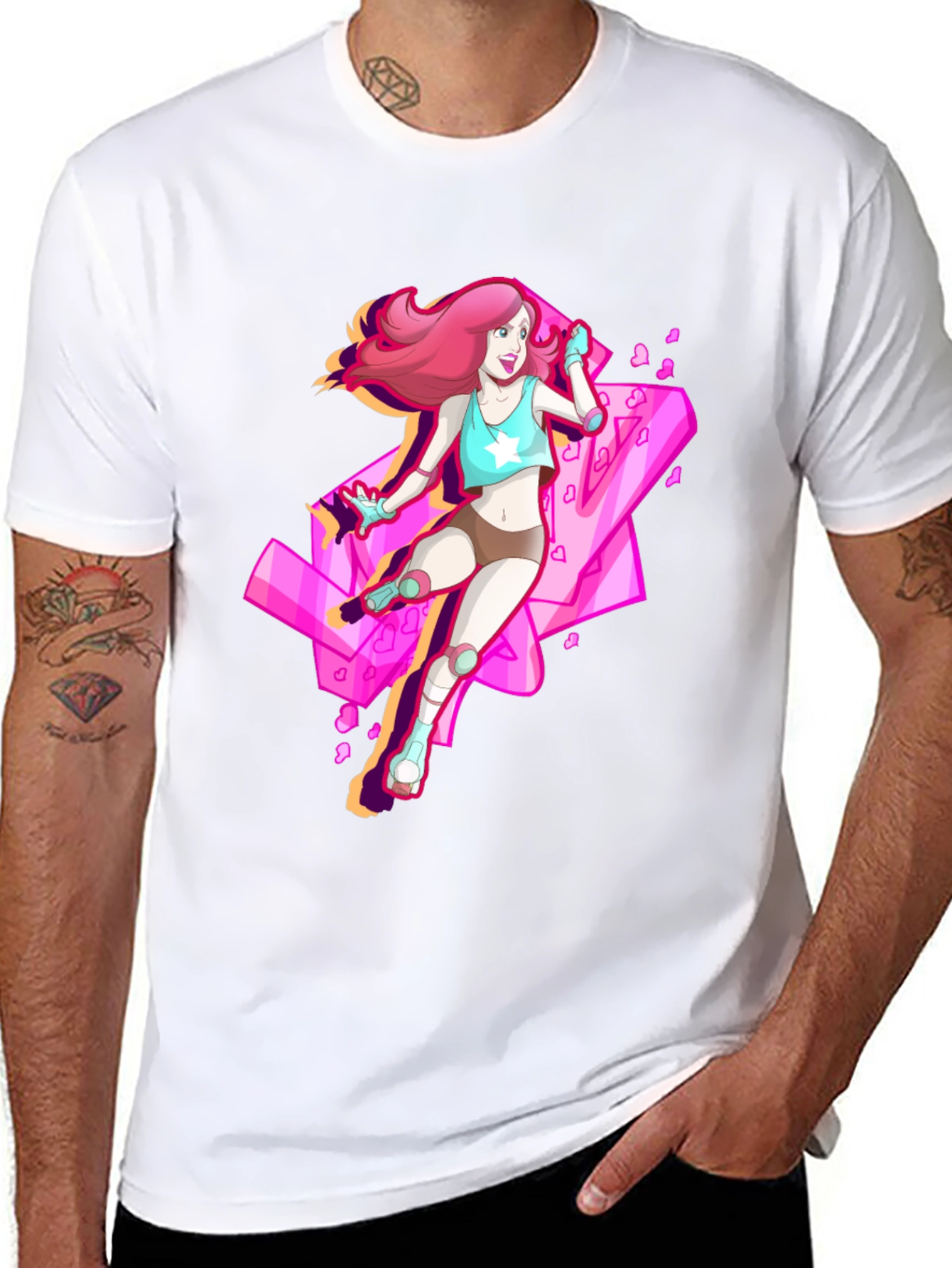 Retro Anime Roller Skate Graphic Tee