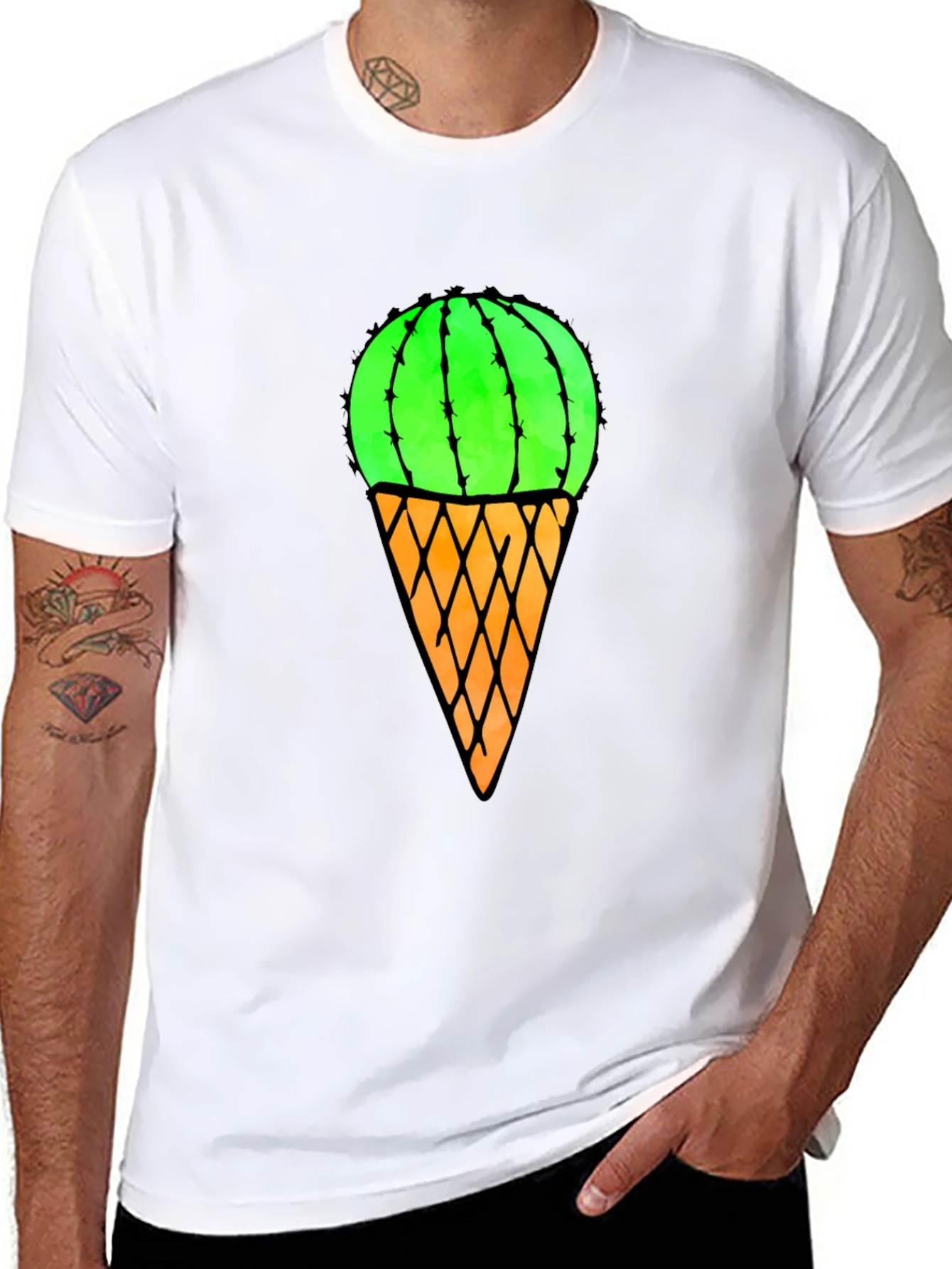 Cactus Ice Cream T-Shirt - Unique Graphic Tee