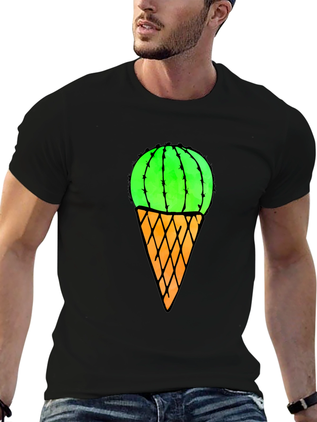 Cactus Ice Cream T-Shirt - Unique Graphic Tee