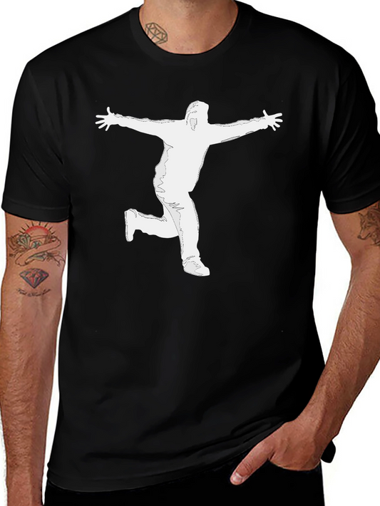 Mens Black Graphic T-Shirt - Silhouette Design