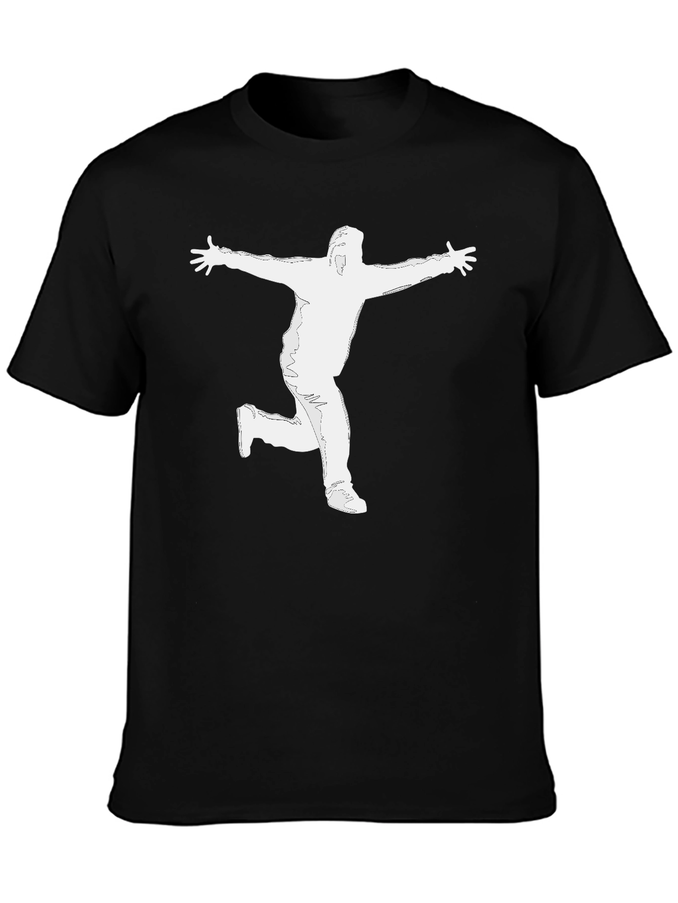 Mens Black Graphic T-Shirt - Silhouette Design