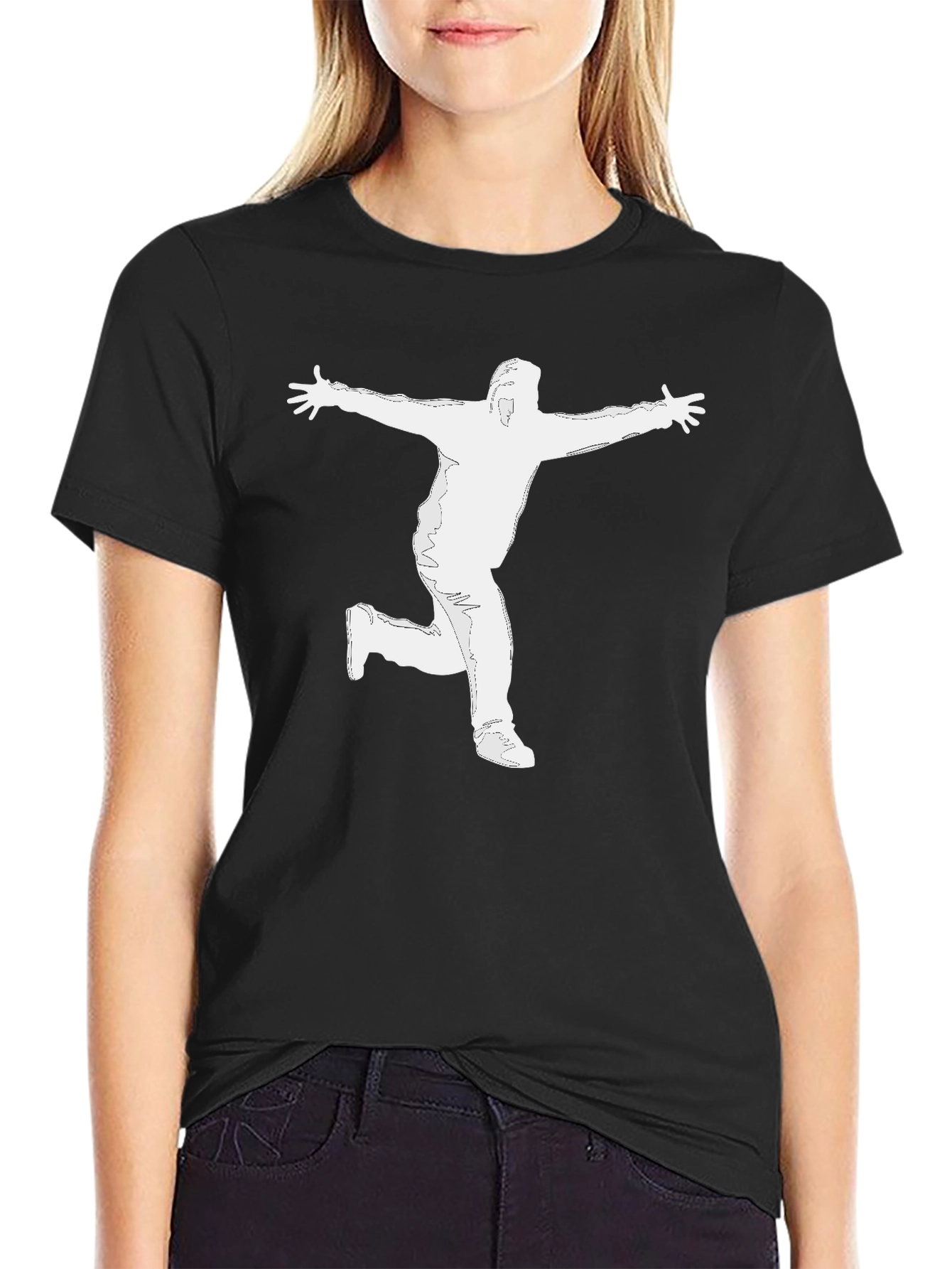 Mens Black Graphic T-Shirt - Silhouette Design