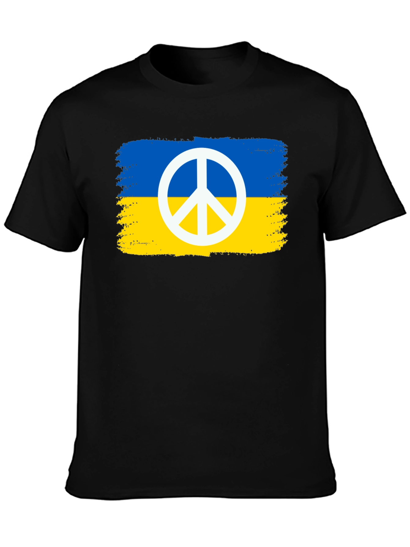 Ukraine Peace Sign Black T-Shirt