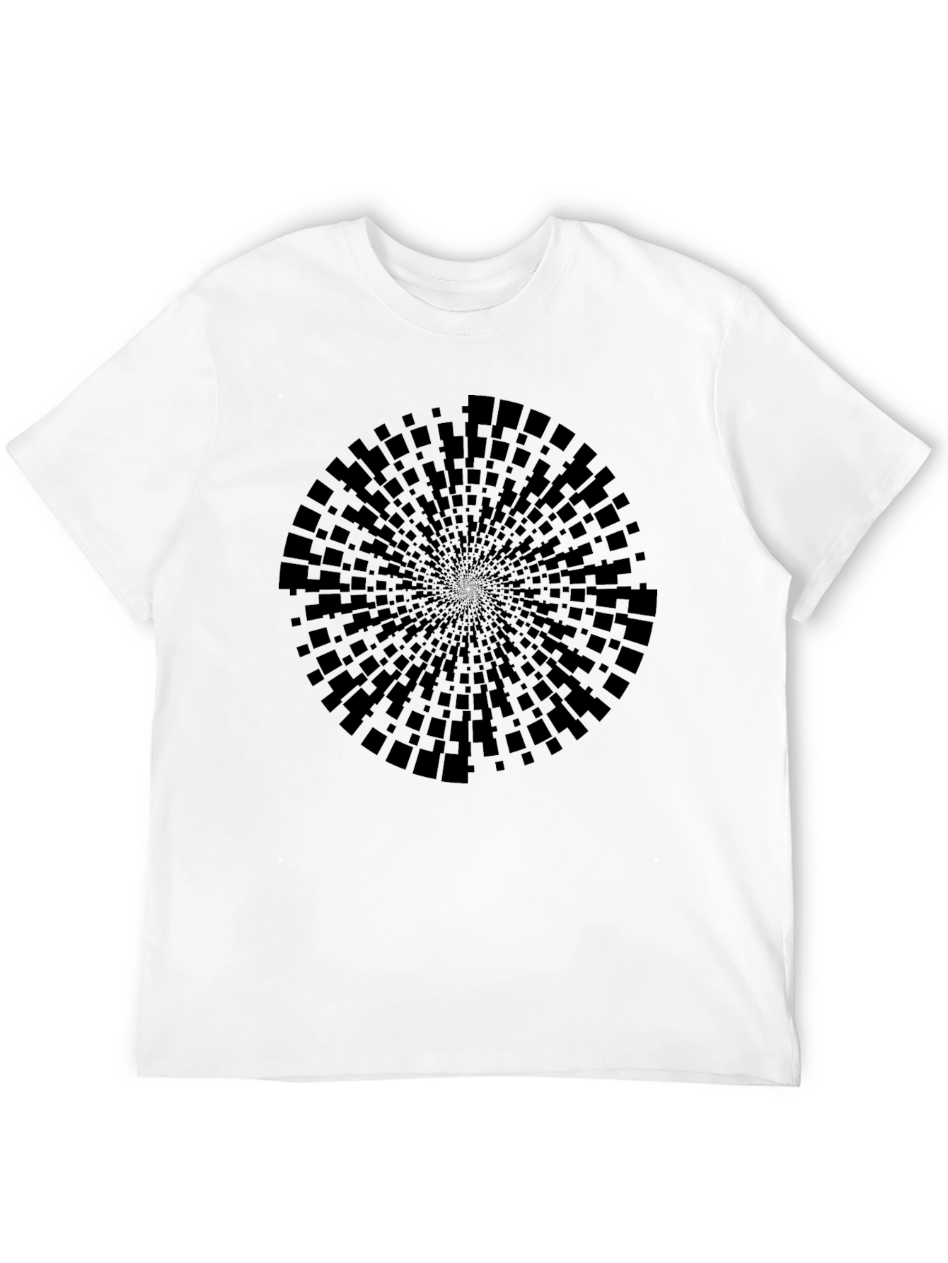 Abstract Geometric Circle Black T-Shirt