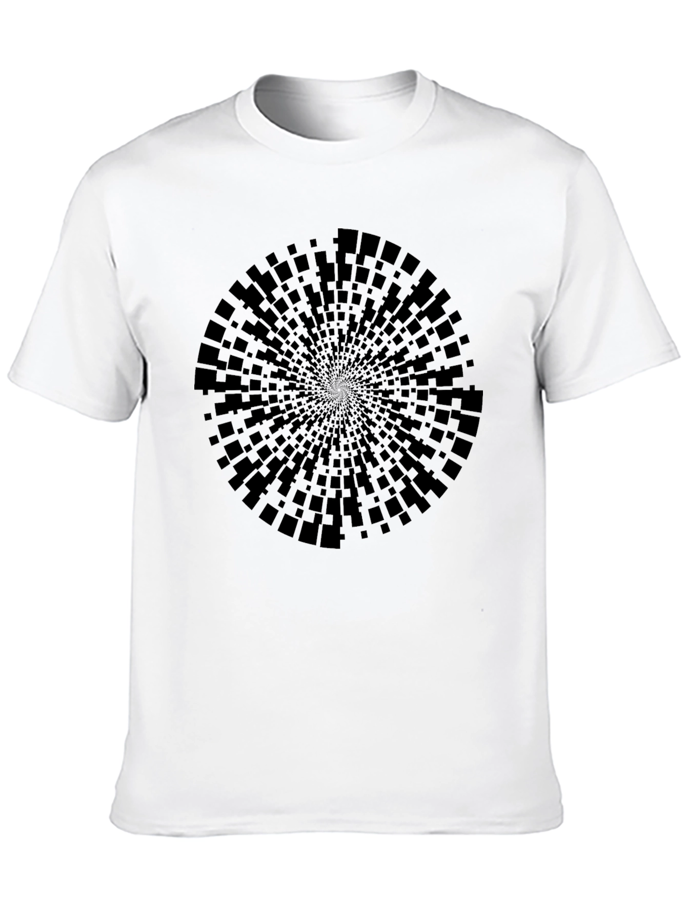 Abstract Geometric Circle Black T-Shirt