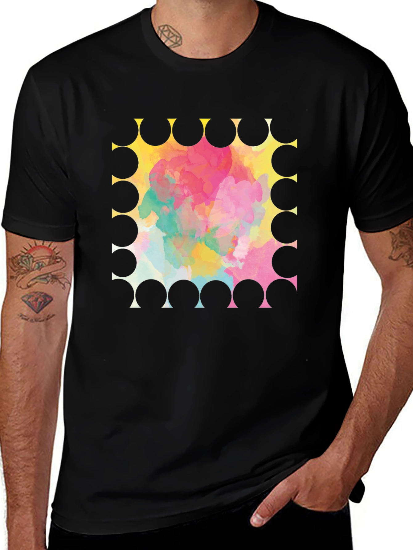Abstract Watercolor Graphic T-Shirt