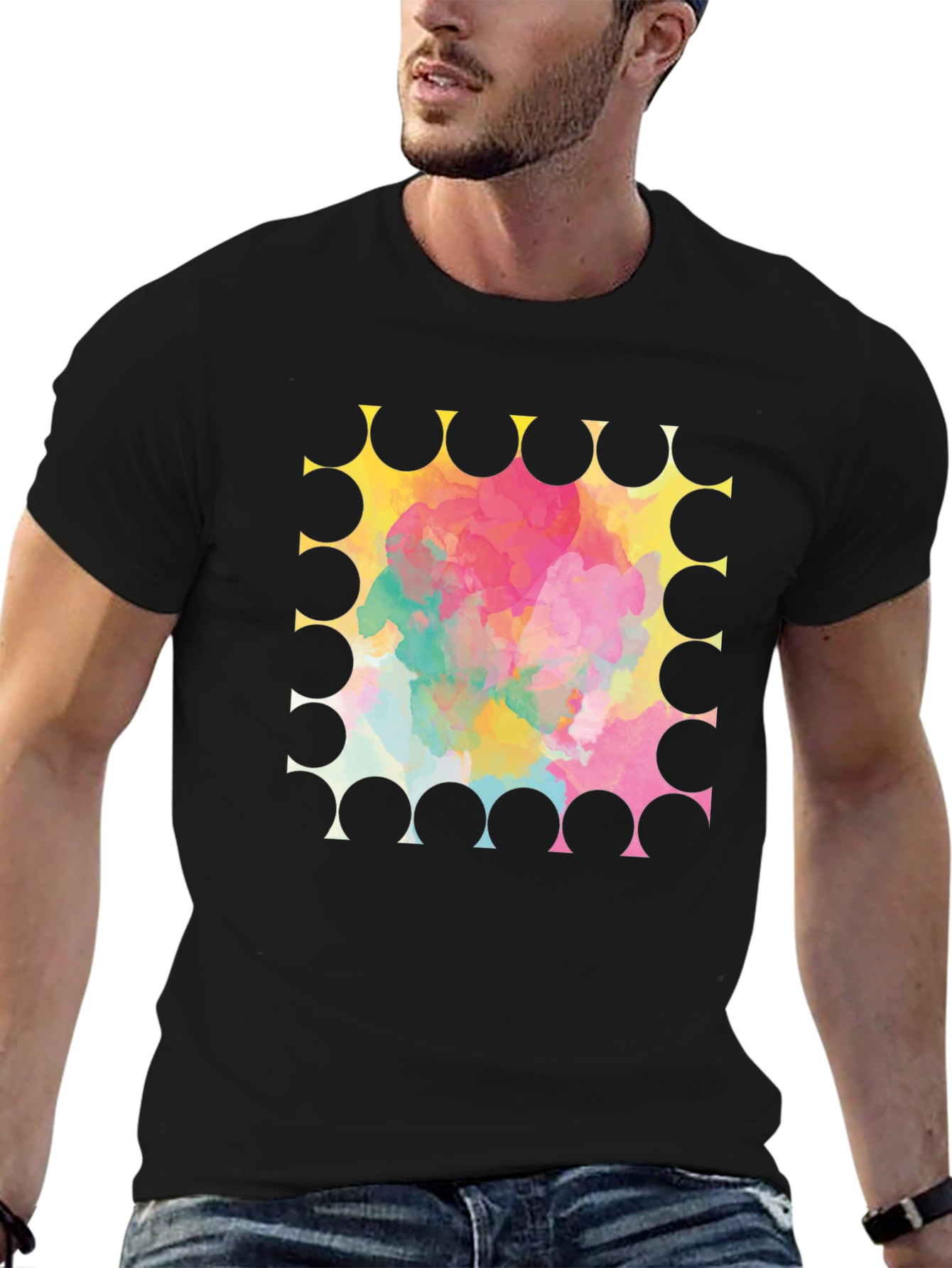 Abstract Watercolor Graphic T-Shirt