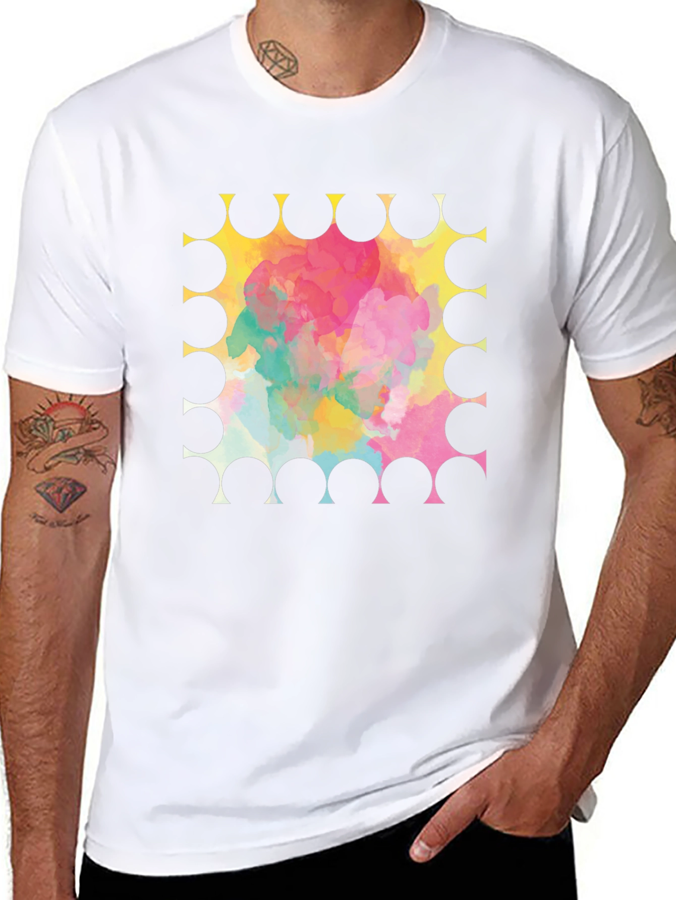 Abstract Watercolor Graphic T-Shirt