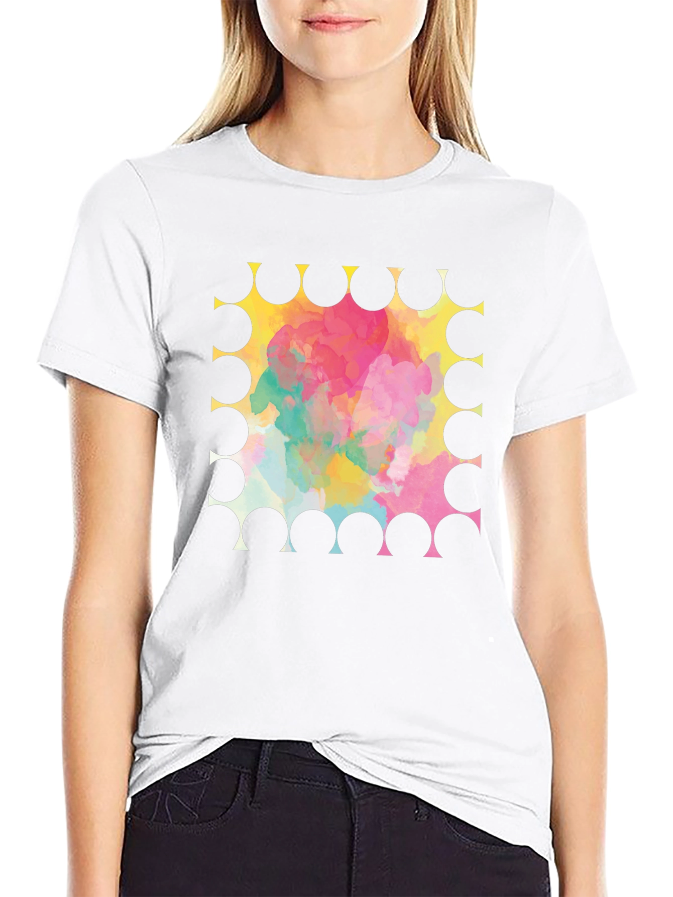 Abstract Watercolor Graphic T-Shirt