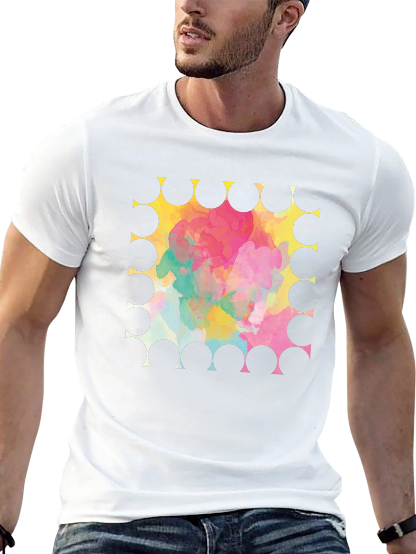 Abstract Watercolor Graphic T-Shirt