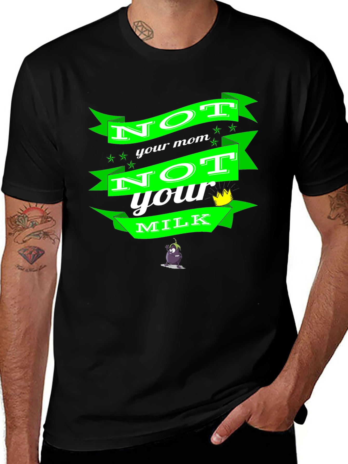Not Your Mom Not Your Milk Black T-Shirt