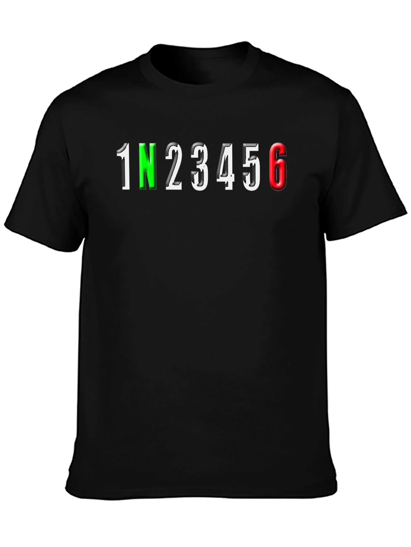 Motorcycle Gear Shifting T-Shirt - 1N23456 Graphic