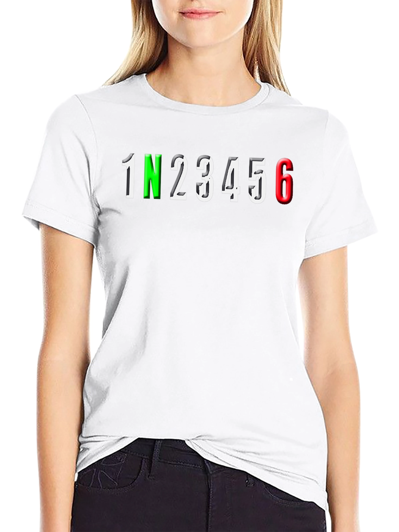 Motorcycle Gear Shifting T-Shirt - 1N23456 Graphic