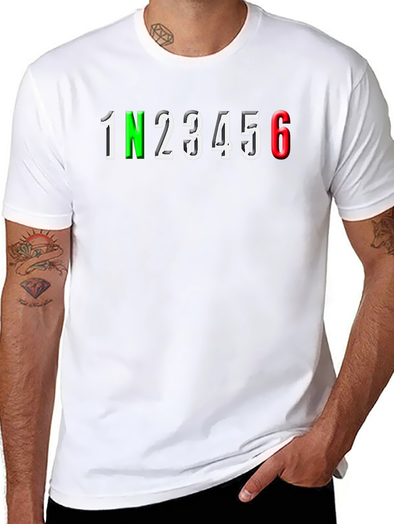 Motorcycle Gear Shifting T-Shirt - 1N23456 Graphic