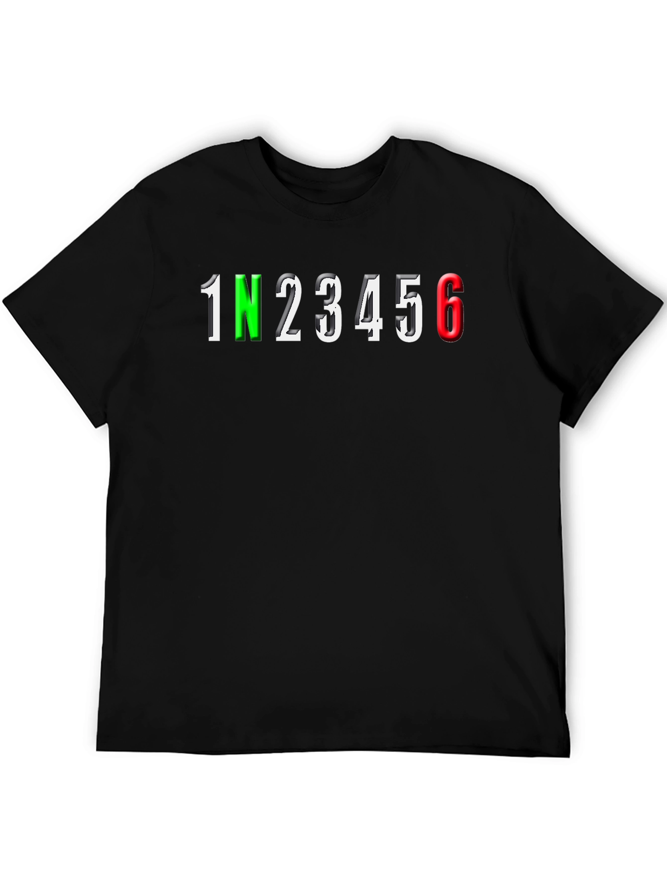Motorcycle Gear Shifting T-Shirt - 1N23456 Graphic
