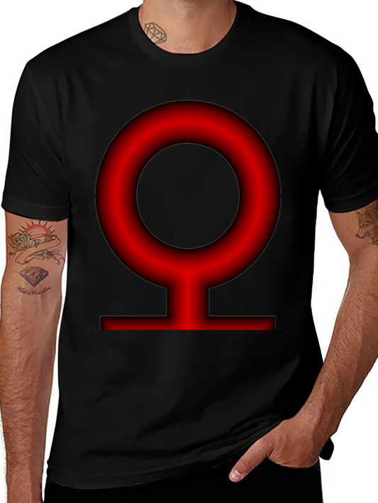 Red Planet Symbol Black T-Shirt