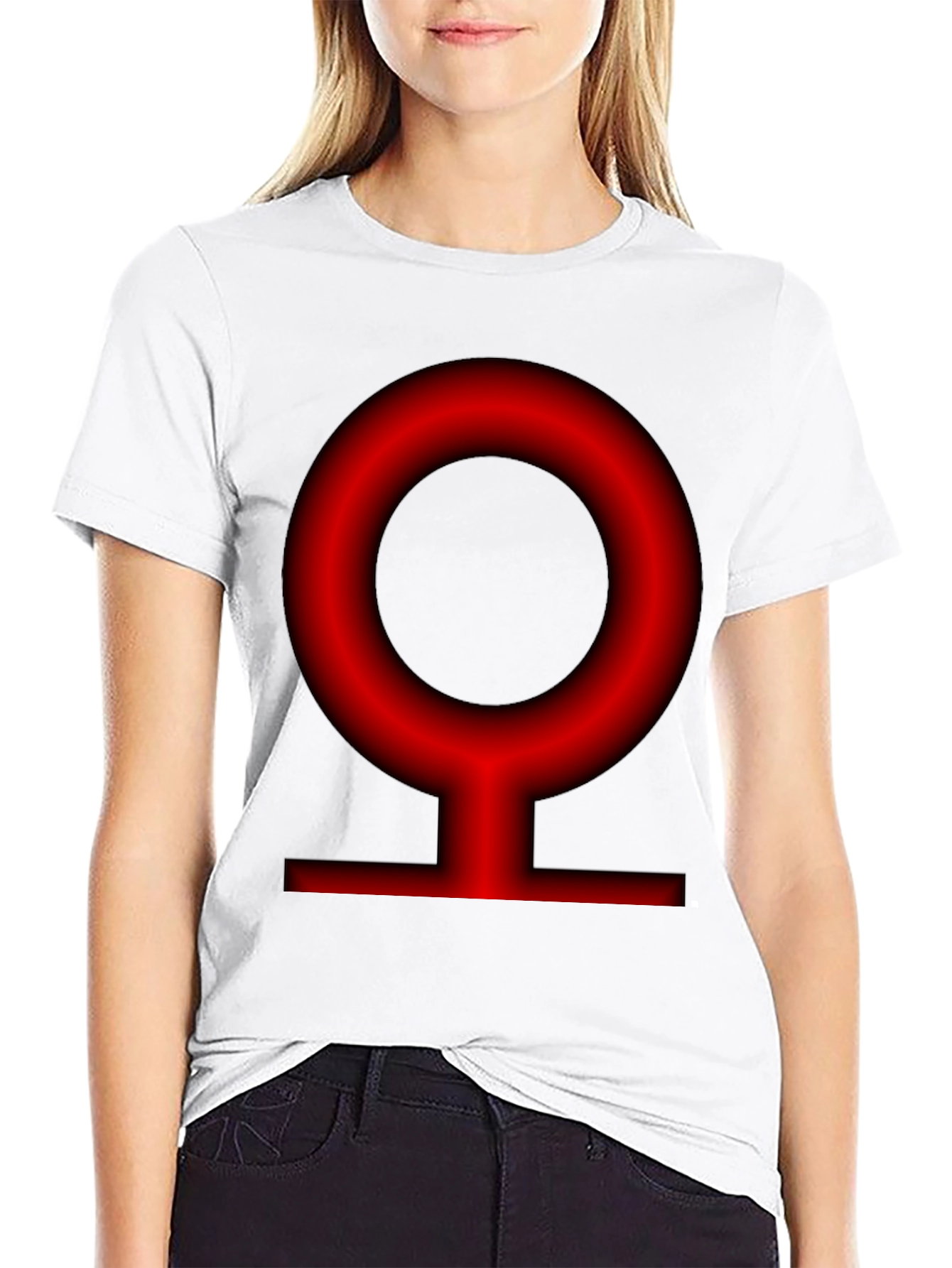 Red Planet Symbol Black T-Shirt