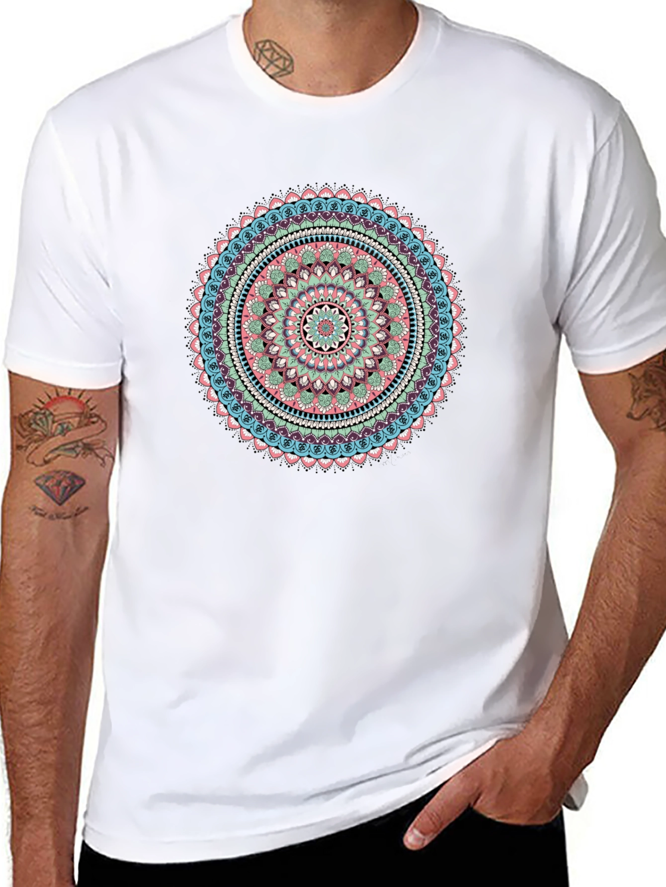 Mandala Graphic Print Black T-Shirt