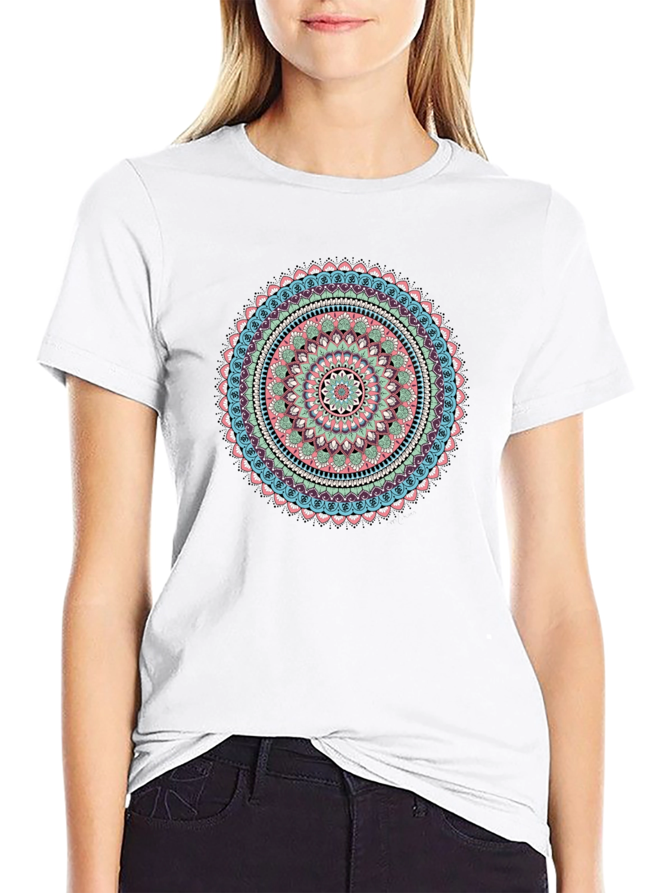 Mandala Graphic Print Black T-Shirt