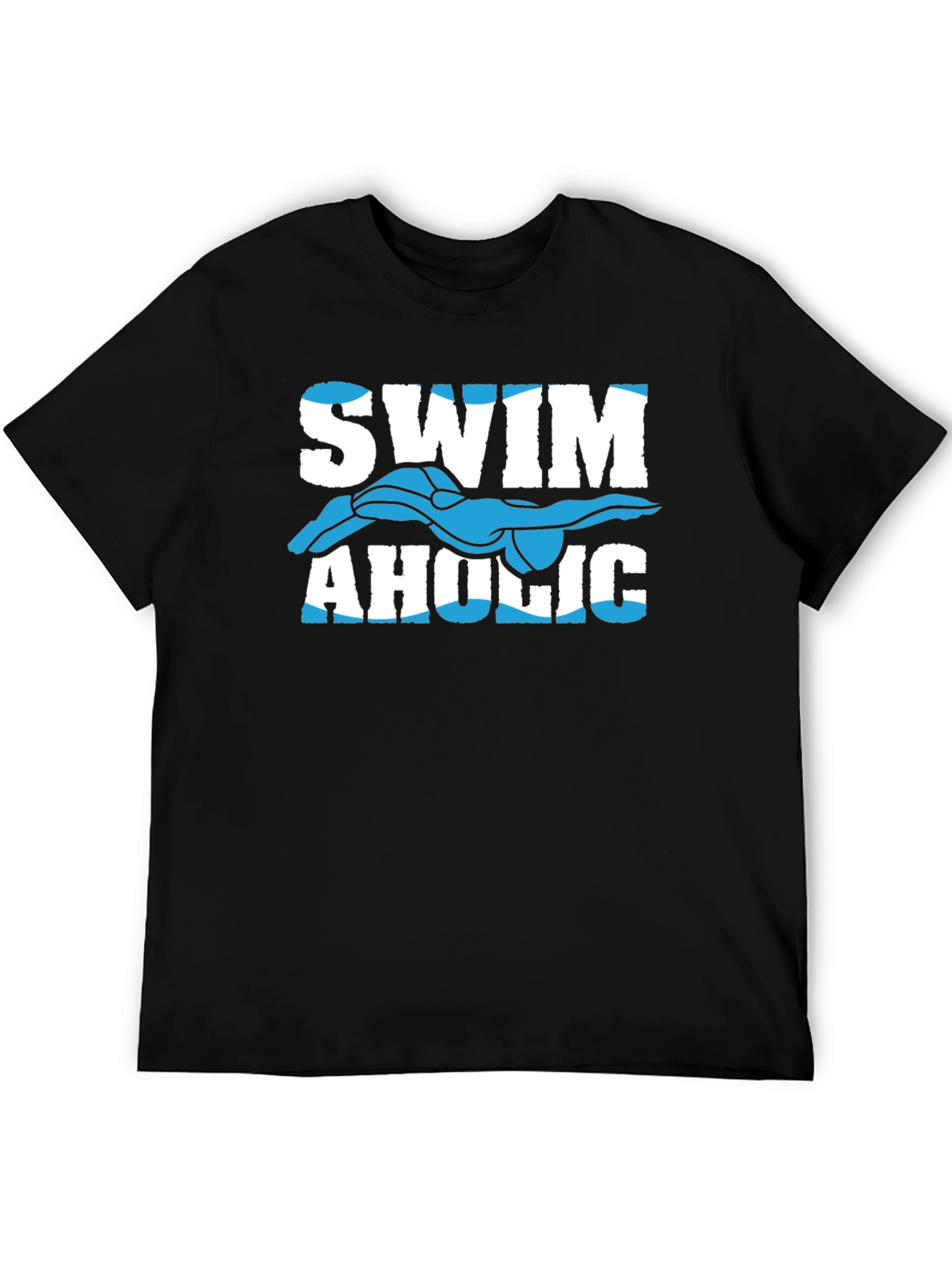 Swimaholic Graphic Tee - Black Cotton T-Shirt