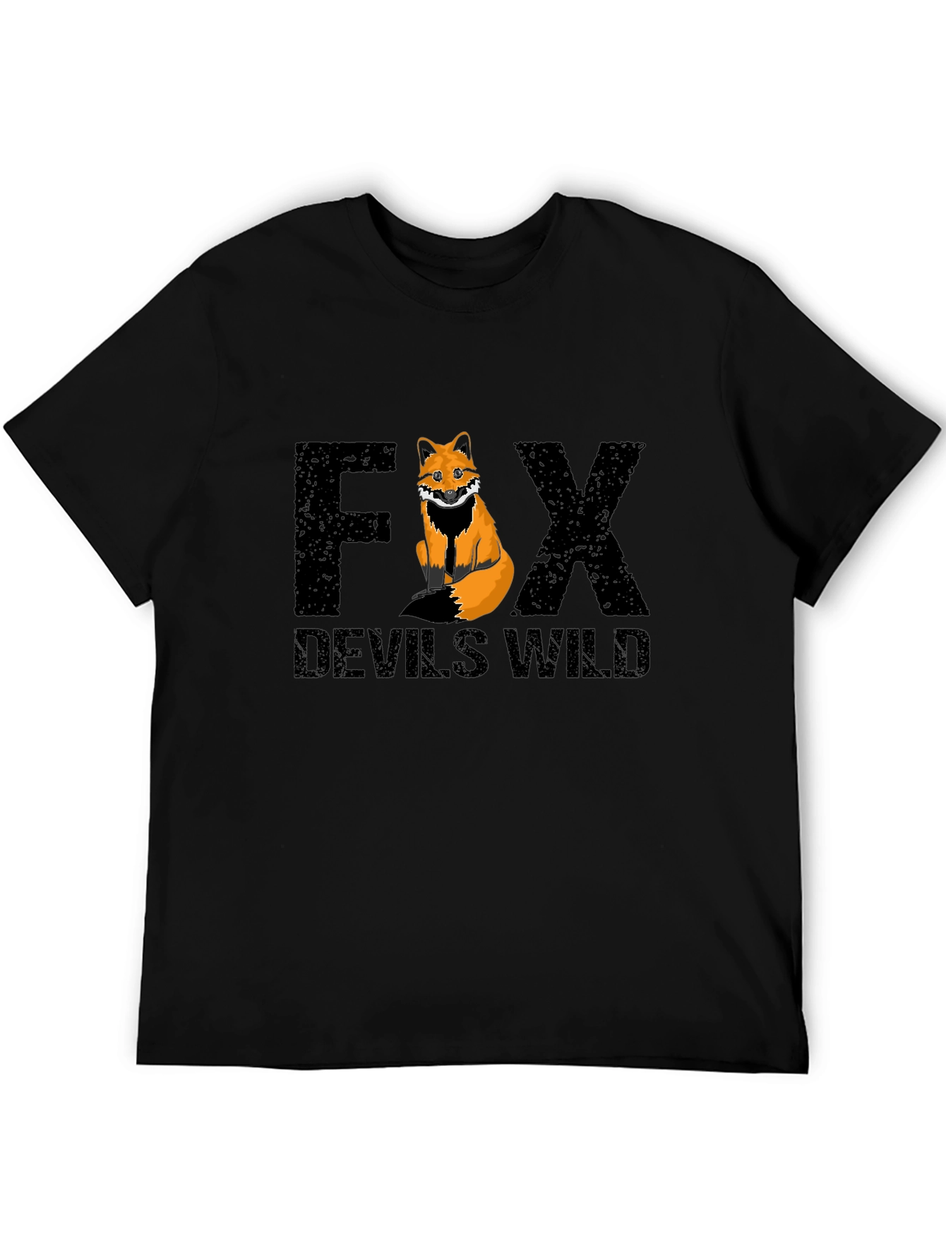 Fox Devils Wild Graphic Print Black T-Shirt