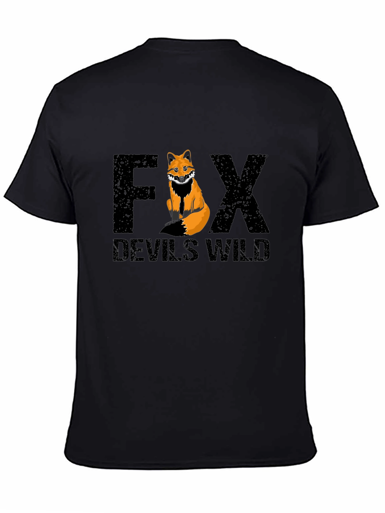 Fox Devils Wild Graphic Print Black T-Shirt
