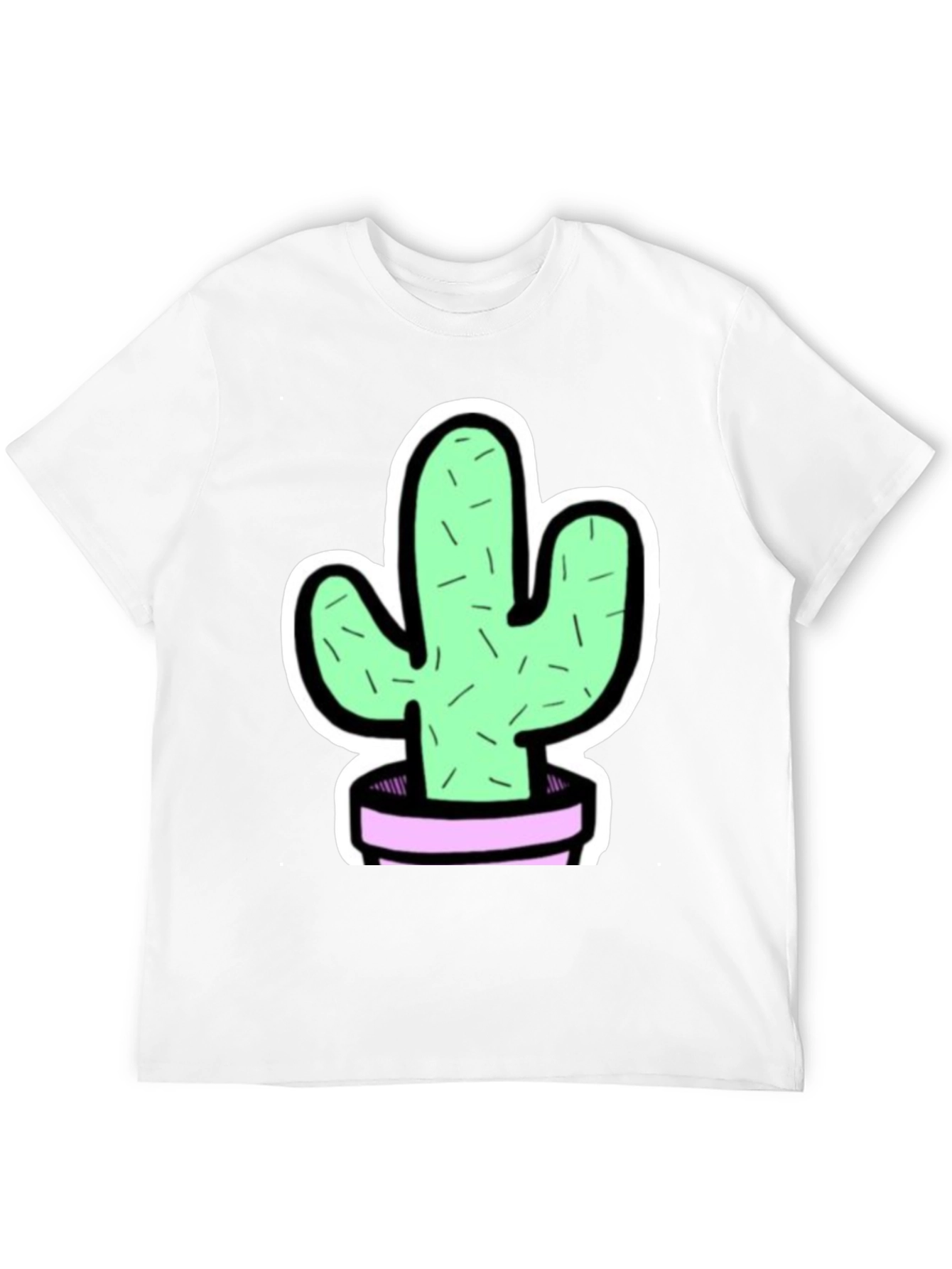 Cactus Graphic Tee - Trendy Black T-Shirt
